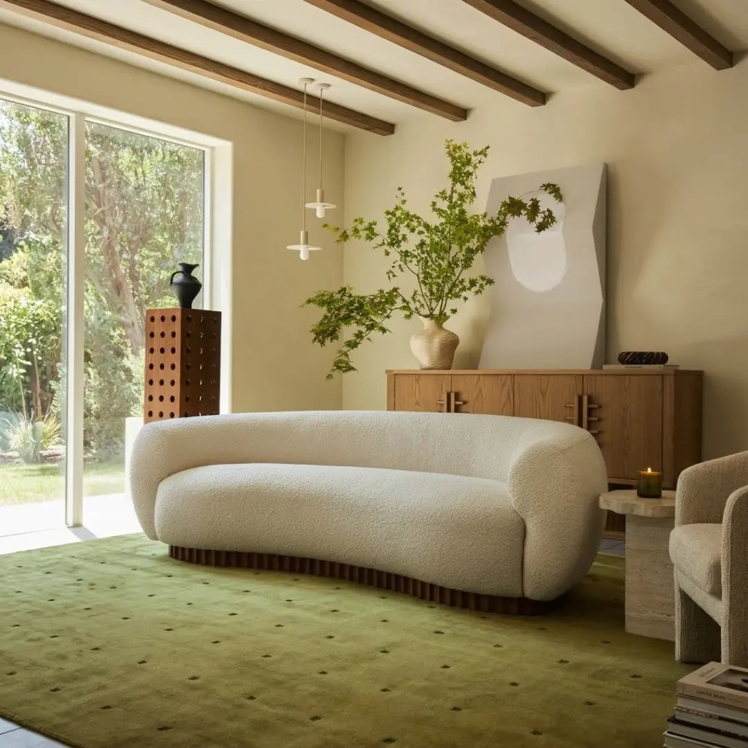 Milano Curved Bouclé 3 Seater Sofa