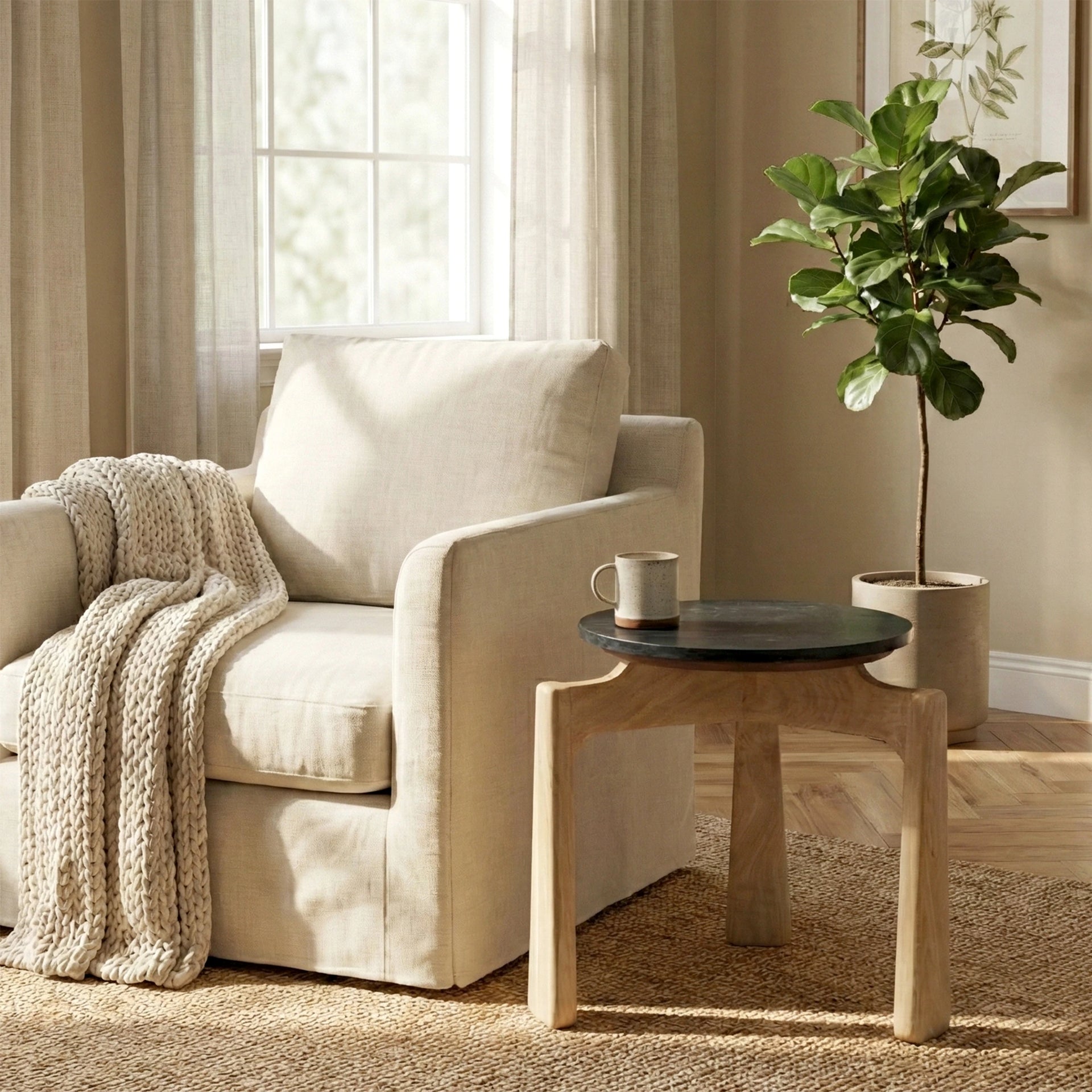 TrioLeg Marble Accent Table