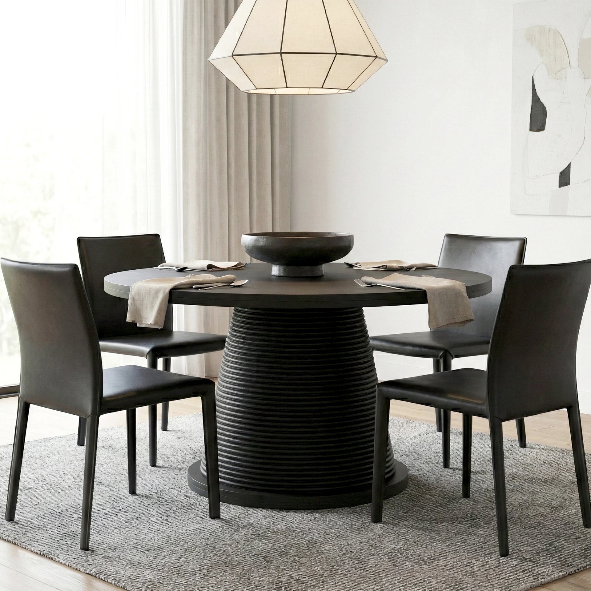 Onyx 4 Seater Dining Table - Black Finish