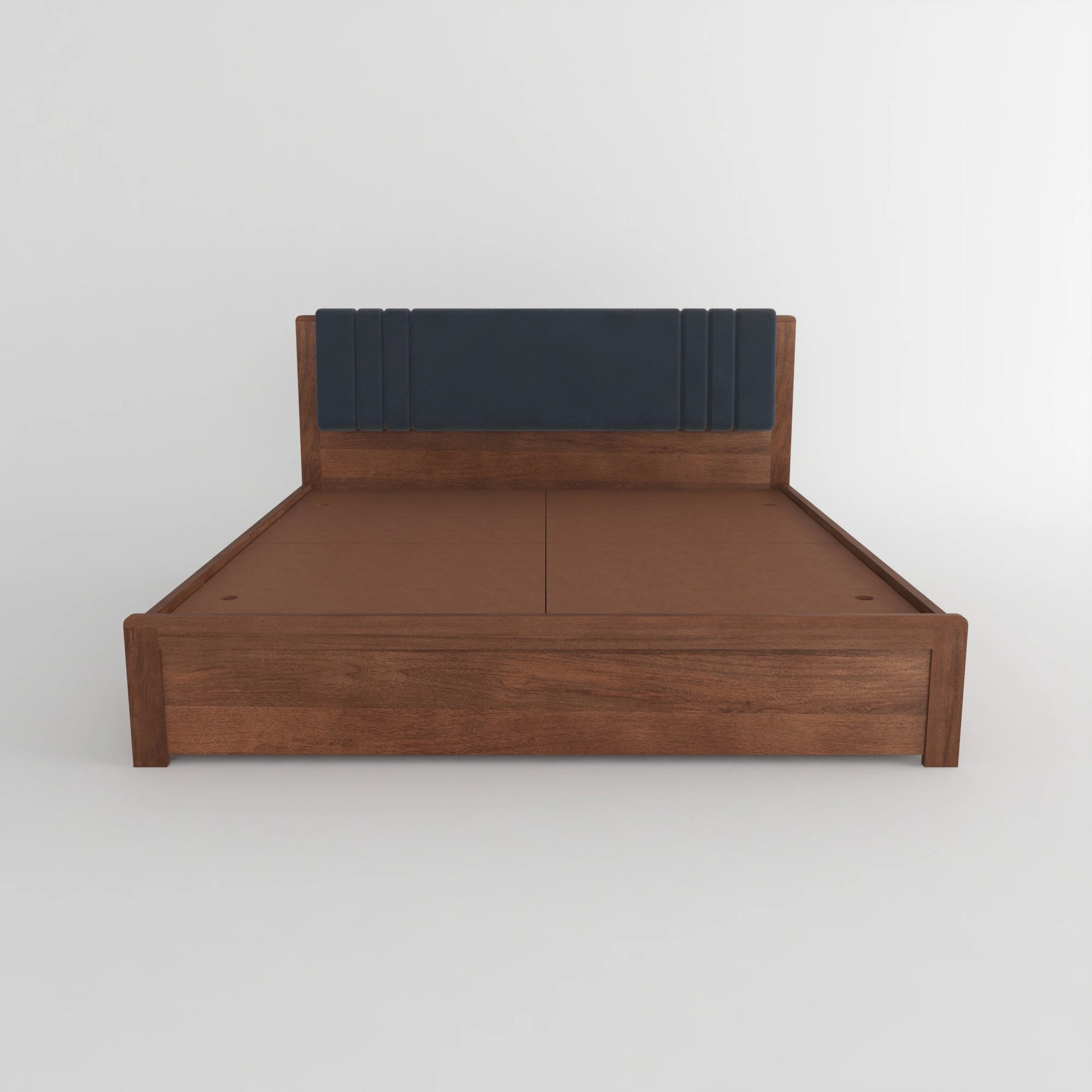 Valenza Wooden King Size Storage Bed - Walnut Finish