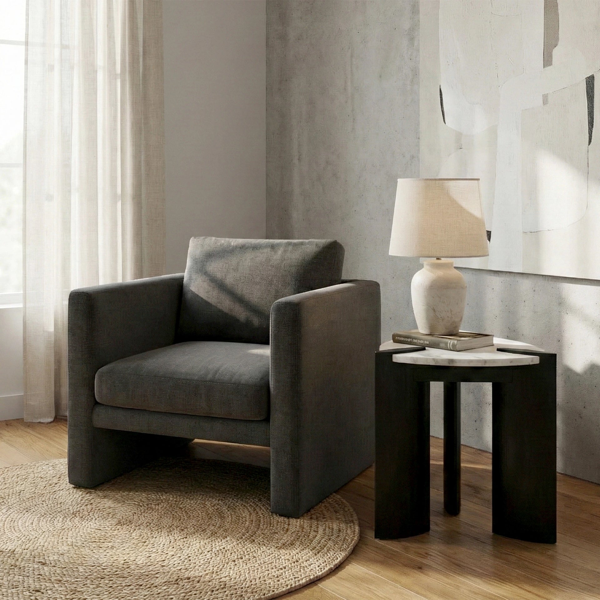 Eclipse Accent Table with Wooden Legs