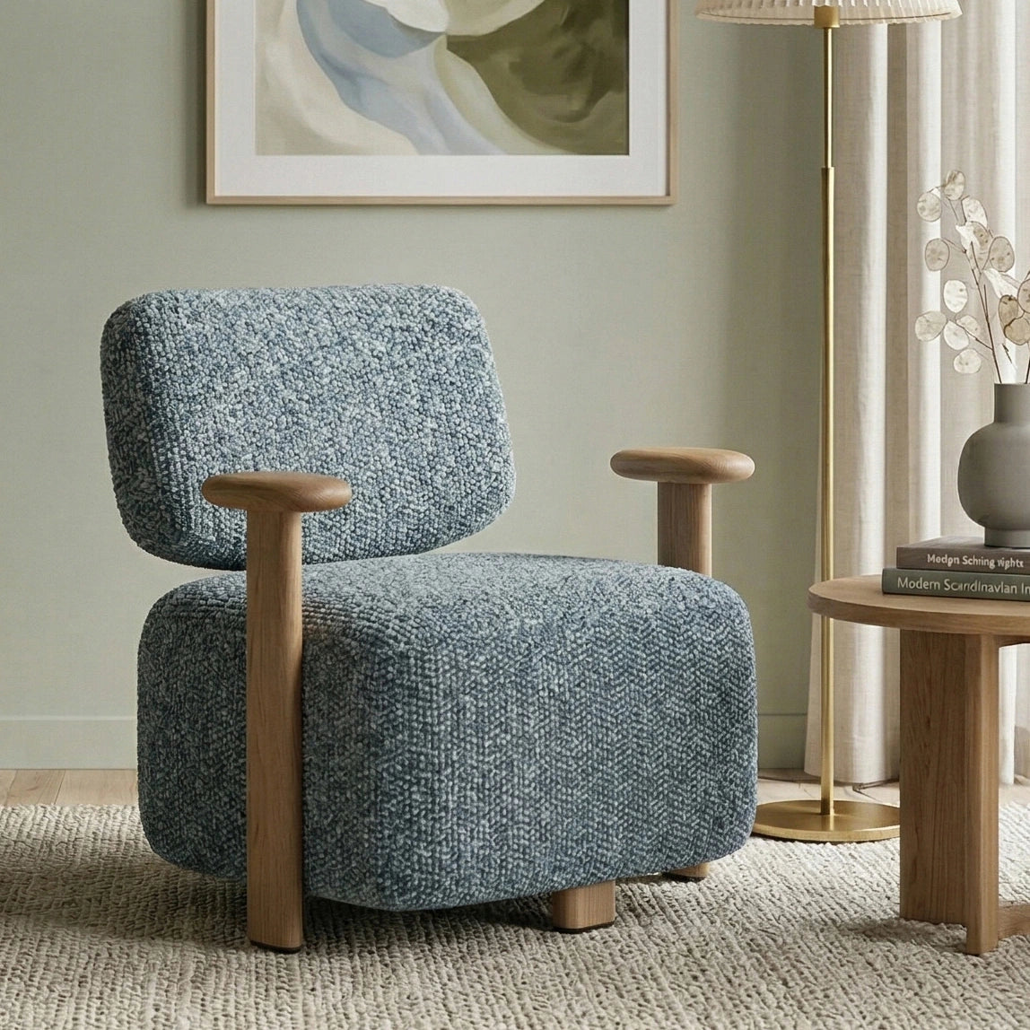 Blue Boucle Chair