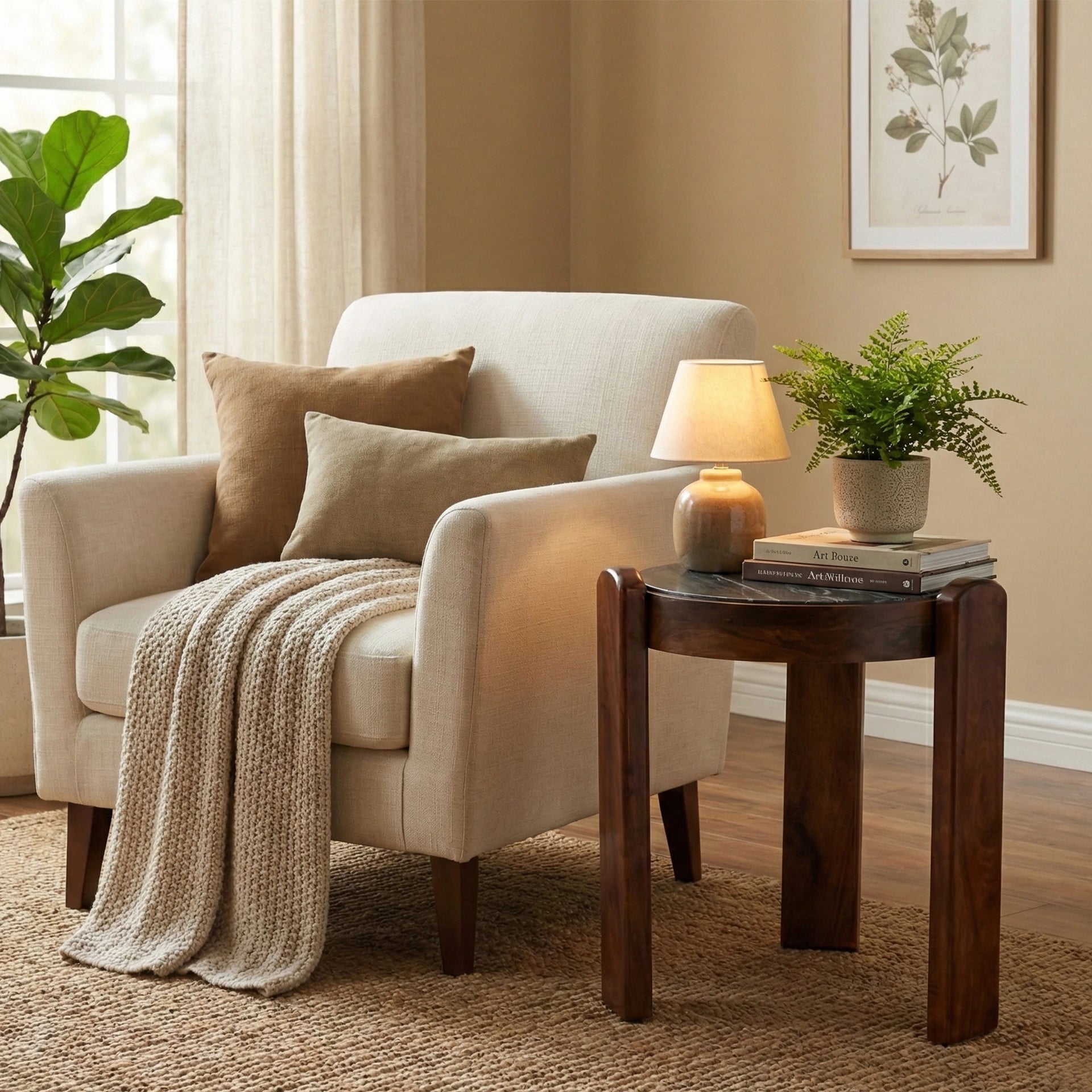 Trivaro Walnut Accent Table