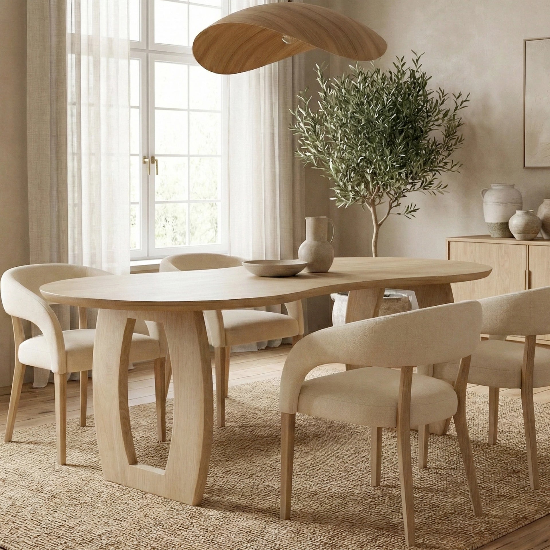 Montero Wooden 8 Seater Dining Table - Natural Finish