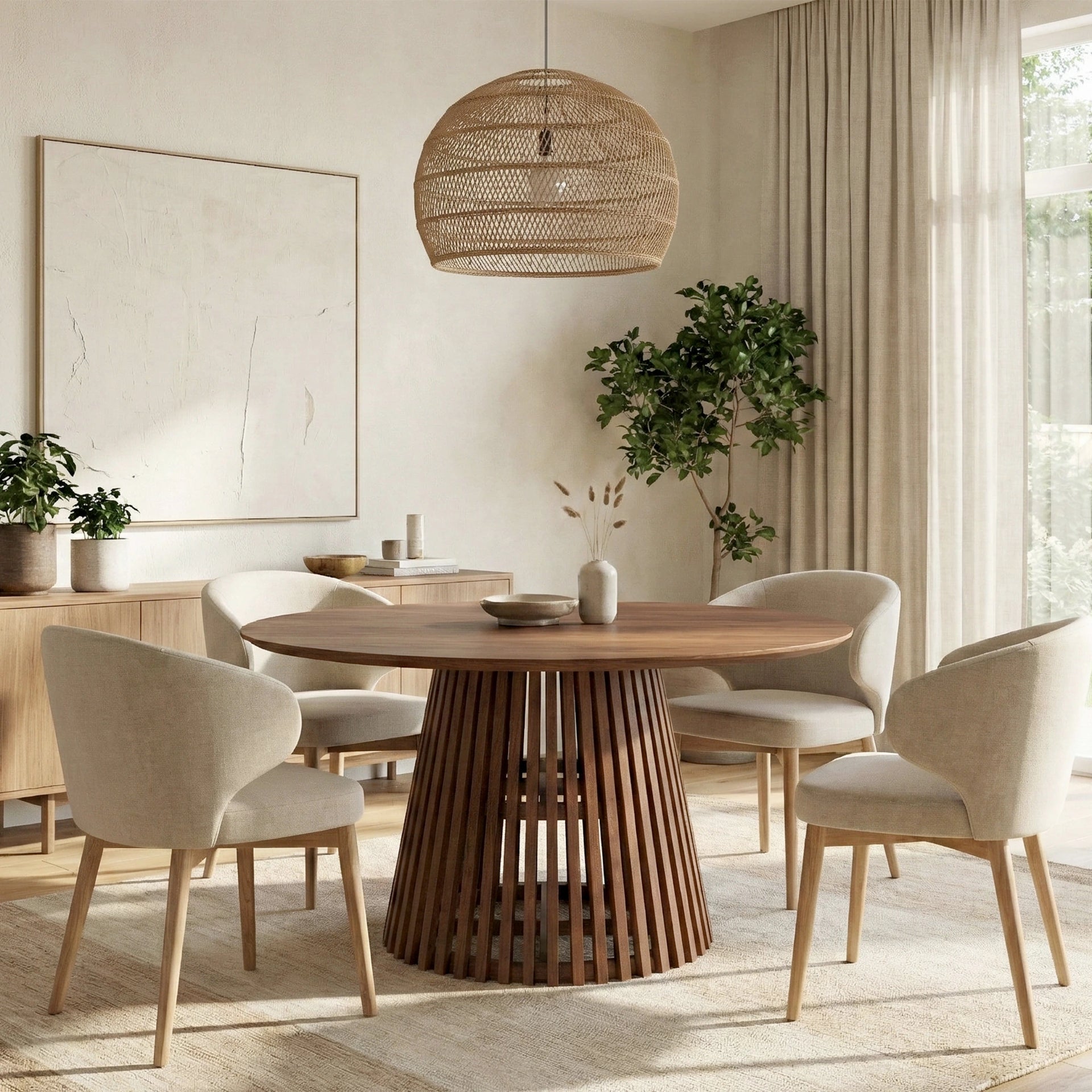 Solano Wooden 8 Seater Dining Table - Walnut Finish