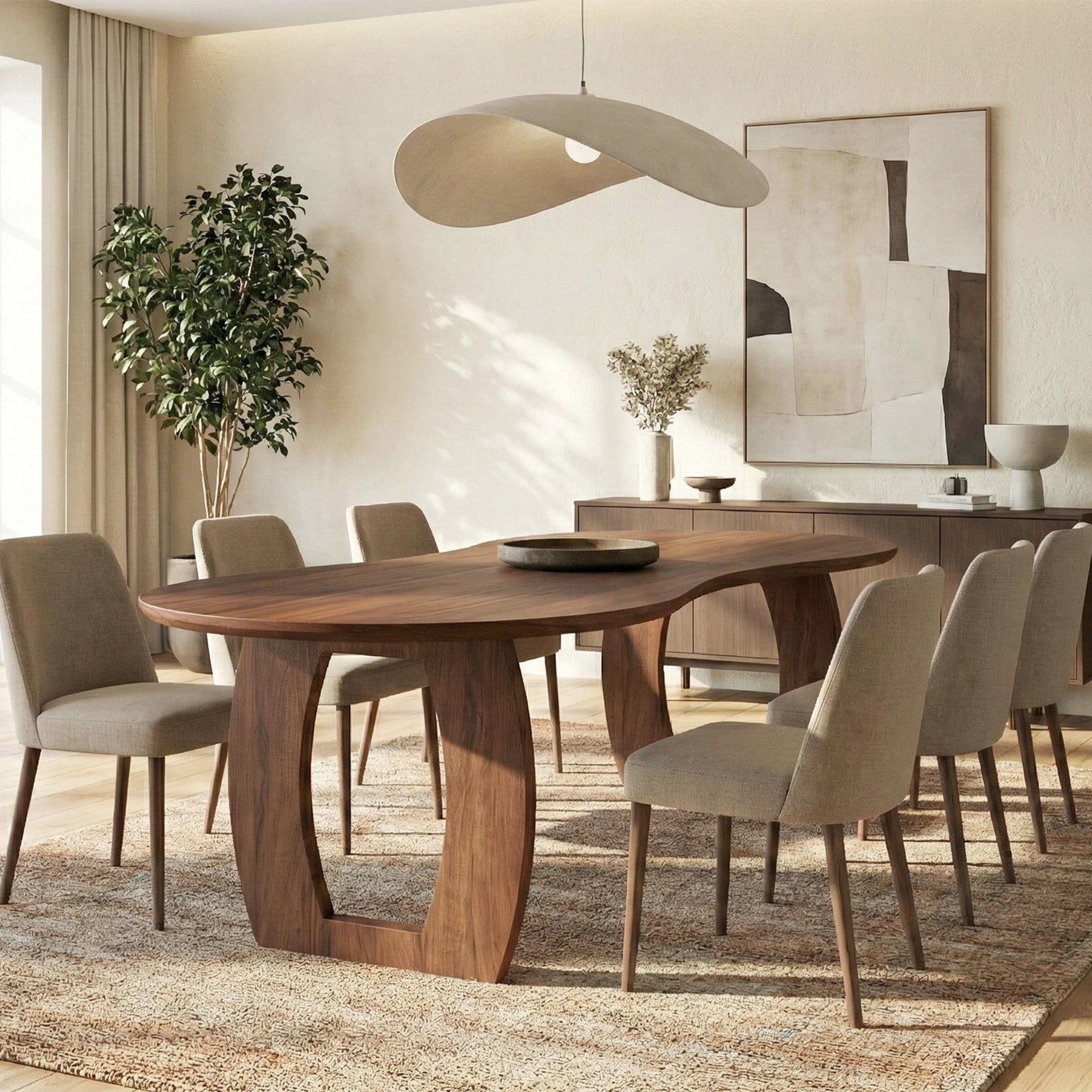 Montero Wooden 8 Seater Dining Table - Walnut Finish