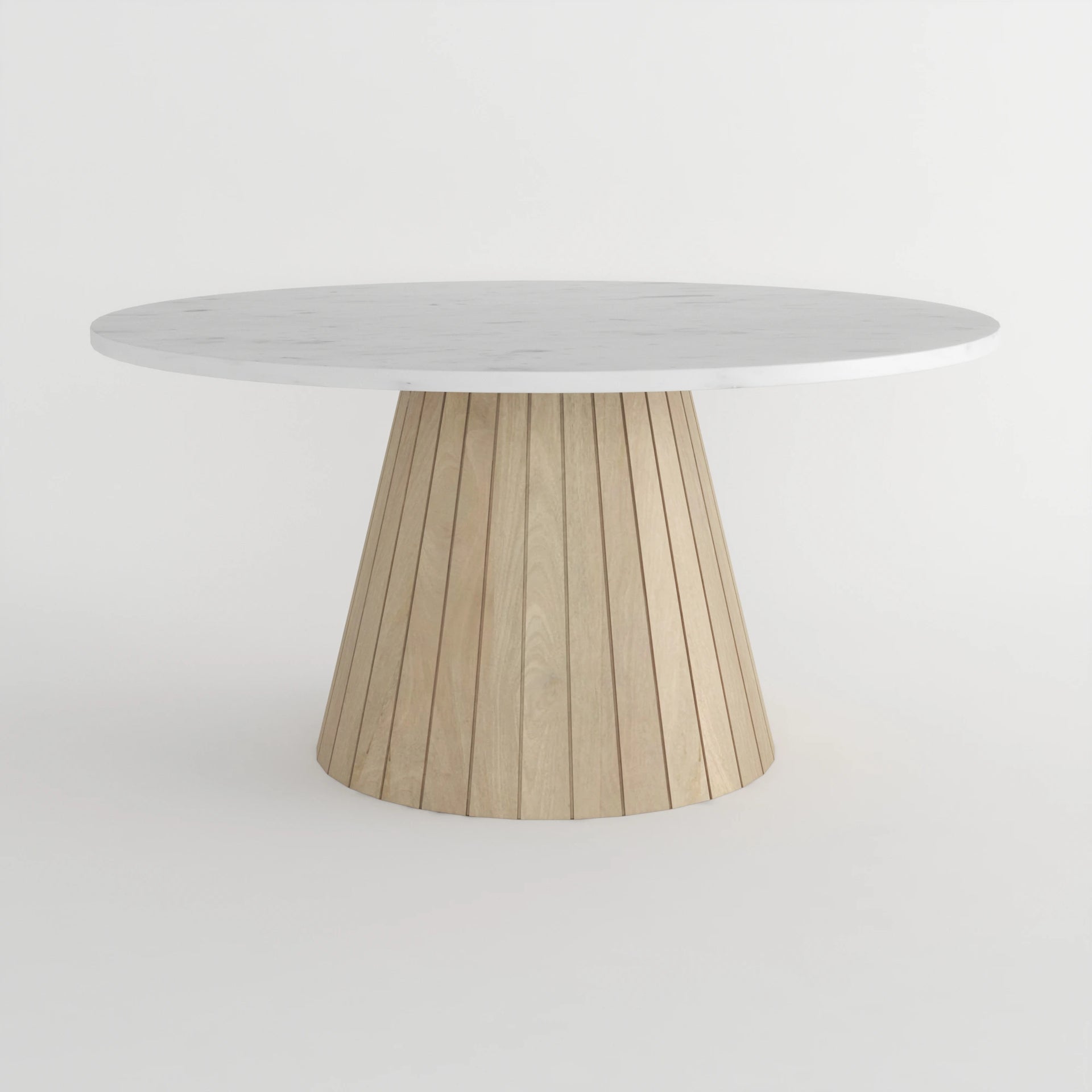 Obsidian Arch 8 Seater Dining Table with Marble Top - Natural