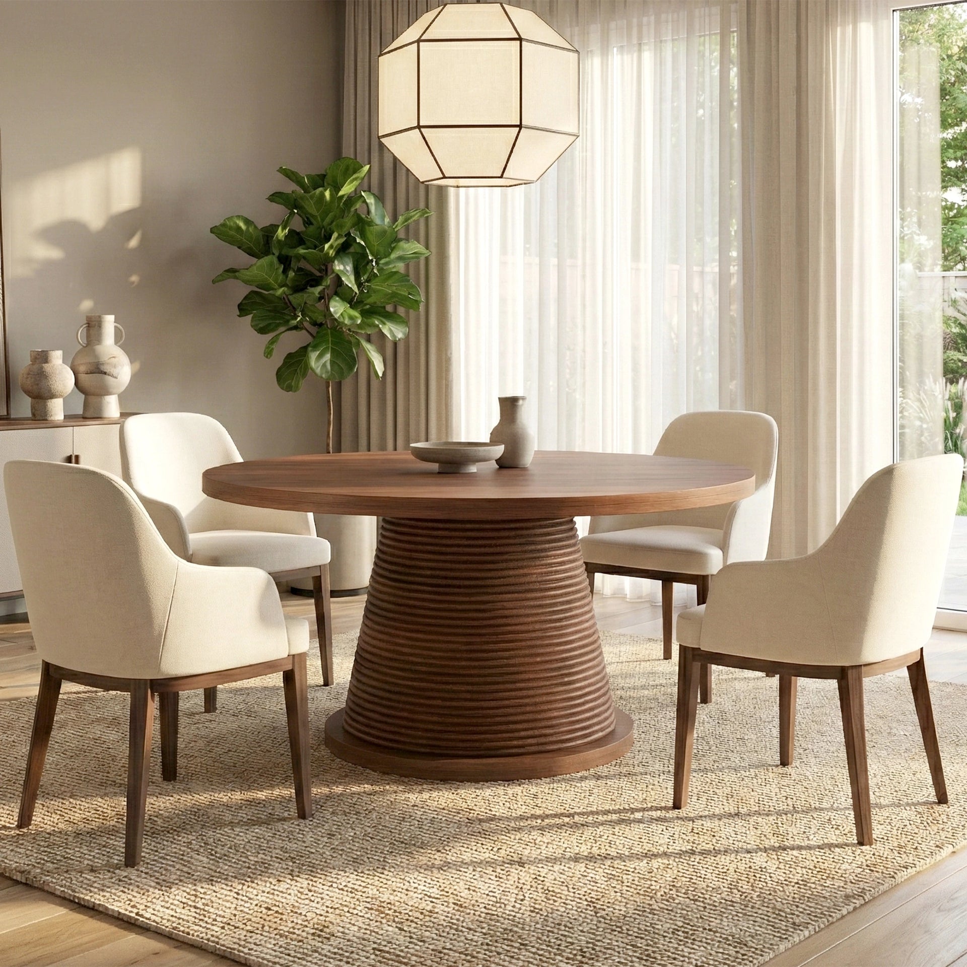 Onyx 4 Seater Dining Table - Walnut Finish