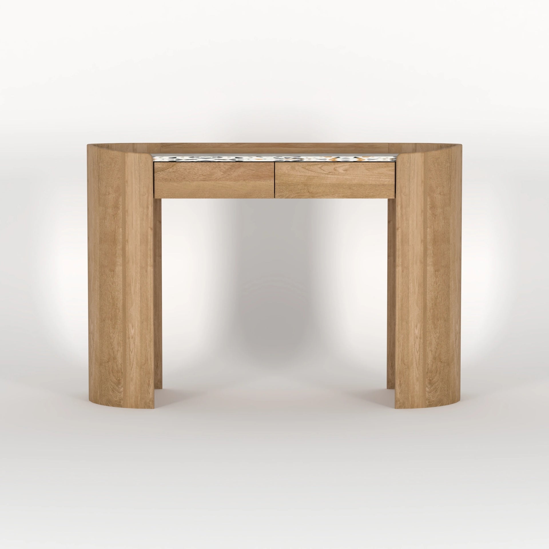 French Luxe Console Table with Marble Top