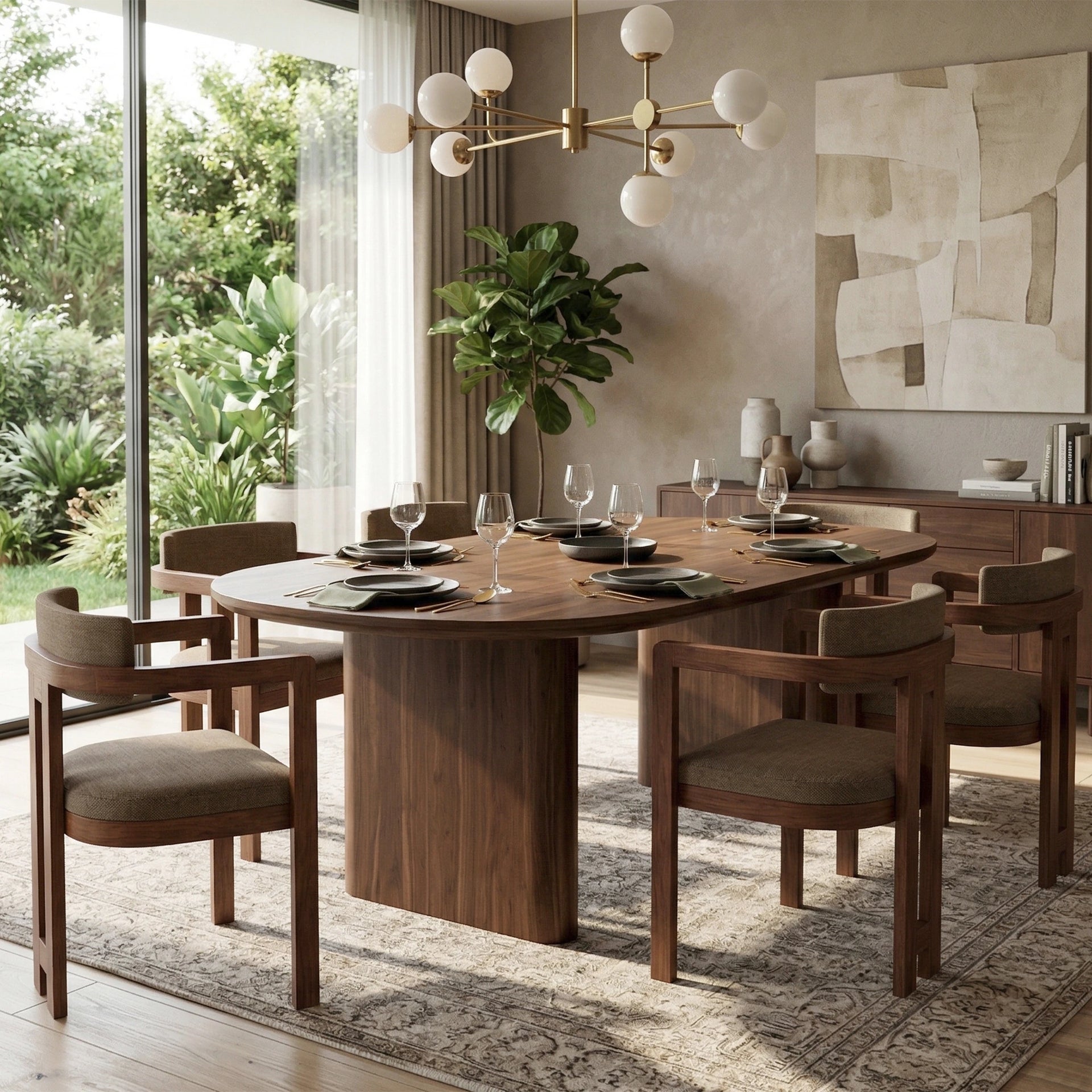 Orion Curve Dining Chair (Walnut Finish)