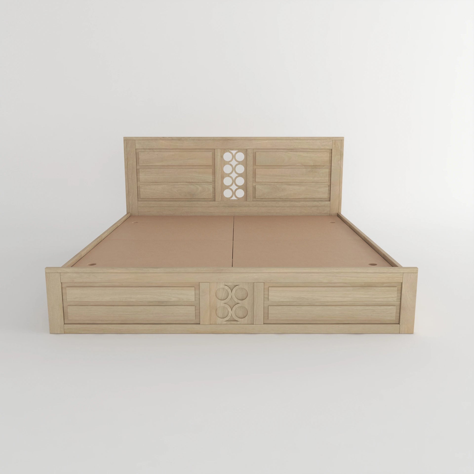 Elara Wooden Storage Bed - Natural Finish