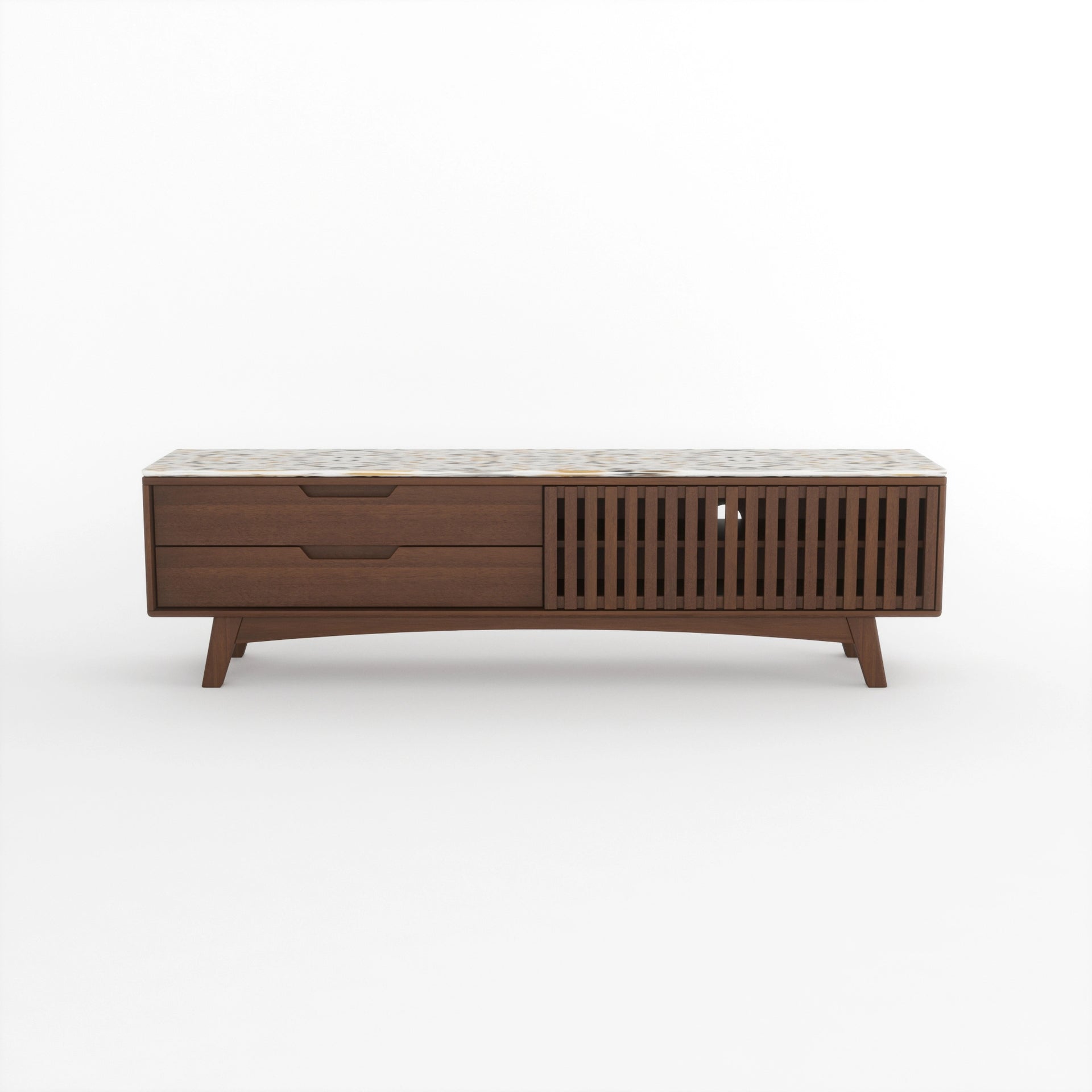 Solvane Marble Crest TV Unit (Walnut Finish)