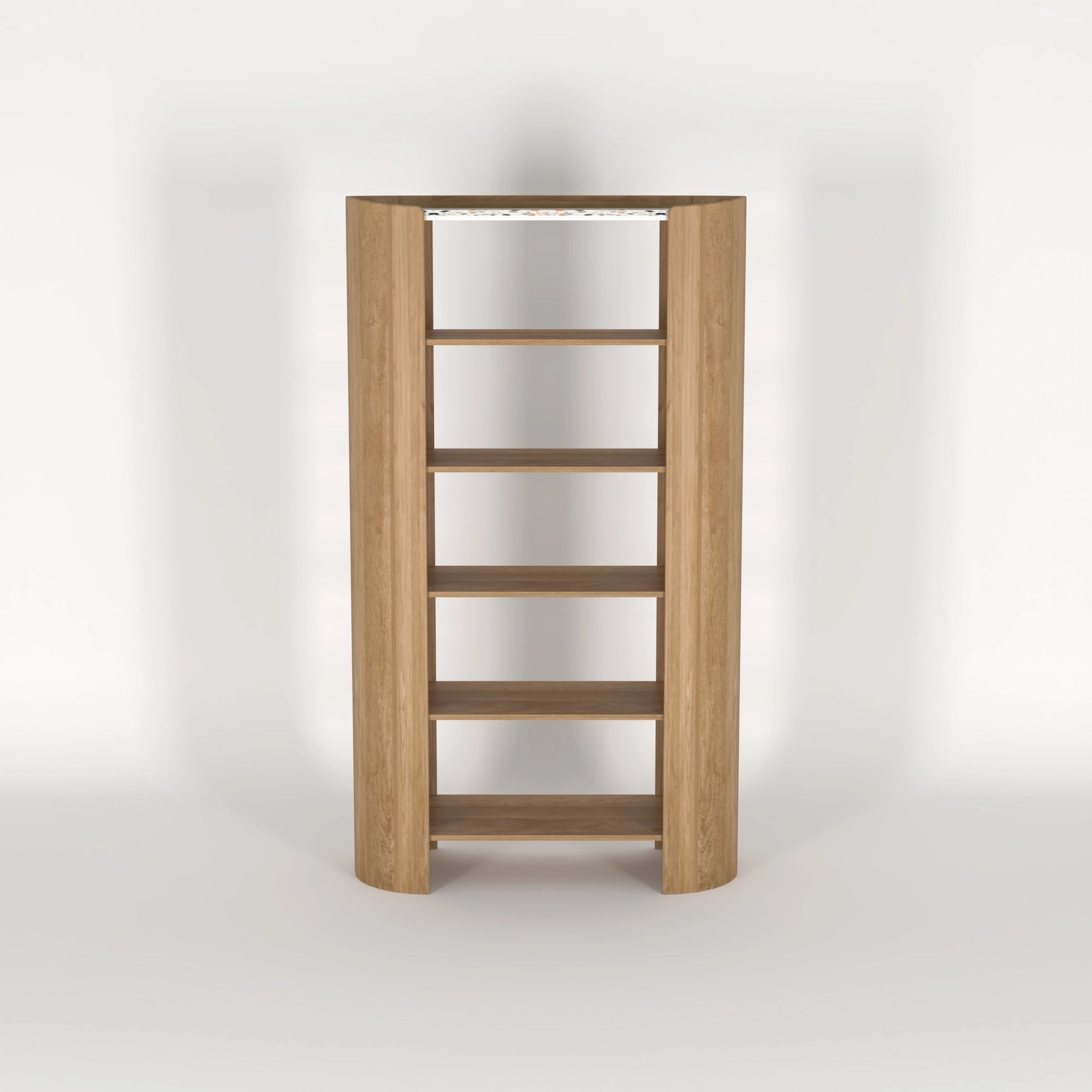 French Luxe Book Shelf Unit with Marble Top