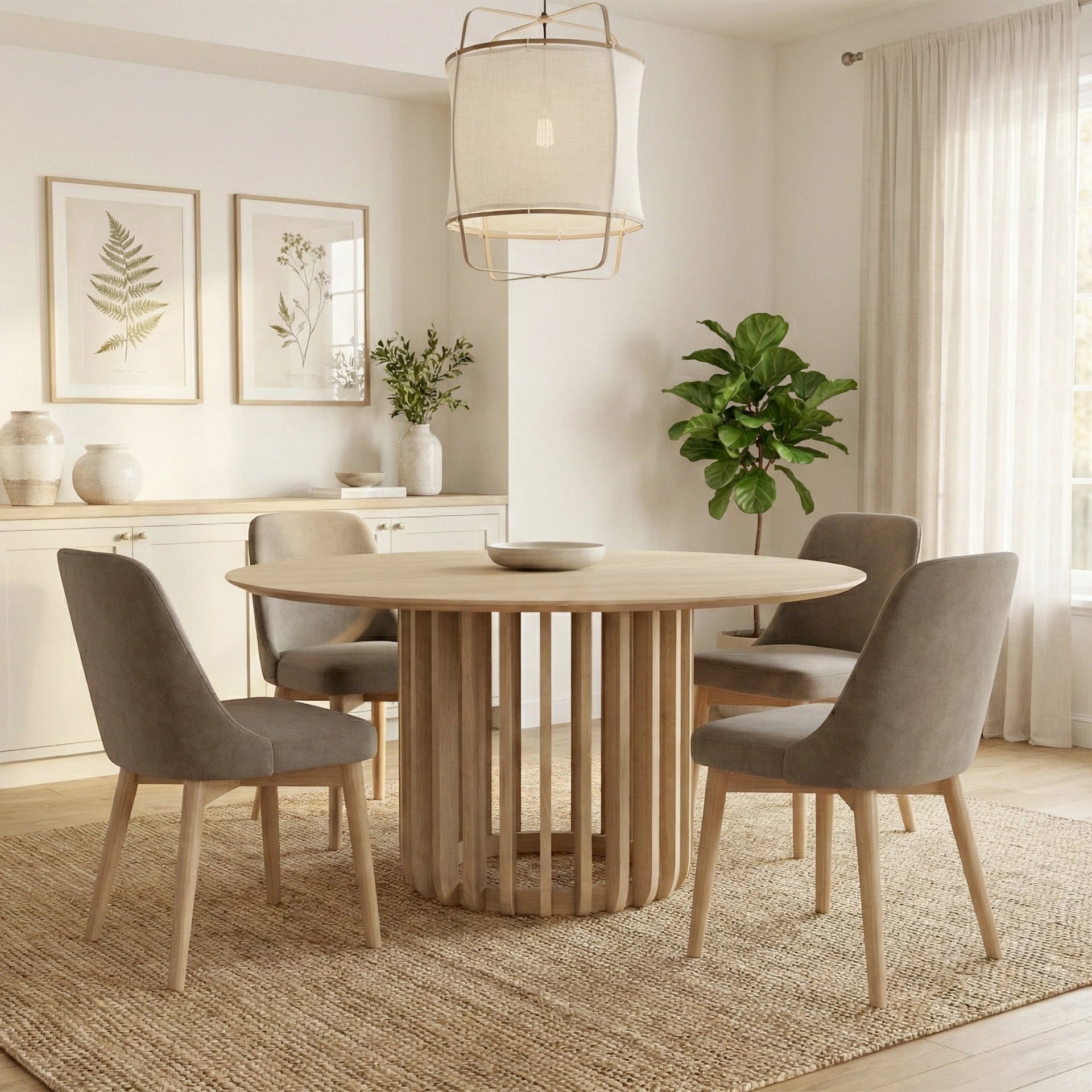 Luma Round 4 Seater Dining Table - Natural Finish