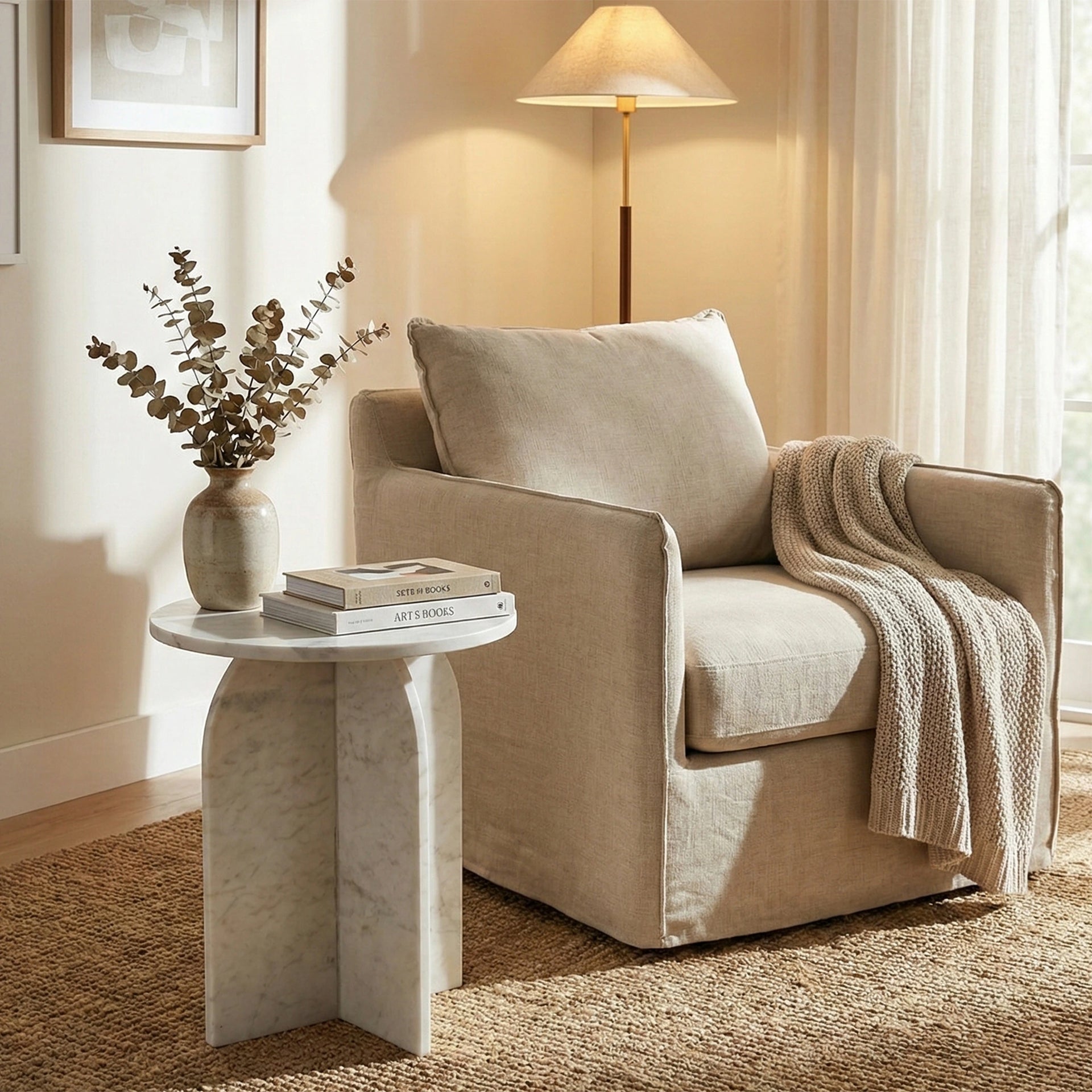 Aurea Sanwar Marble Accent Table