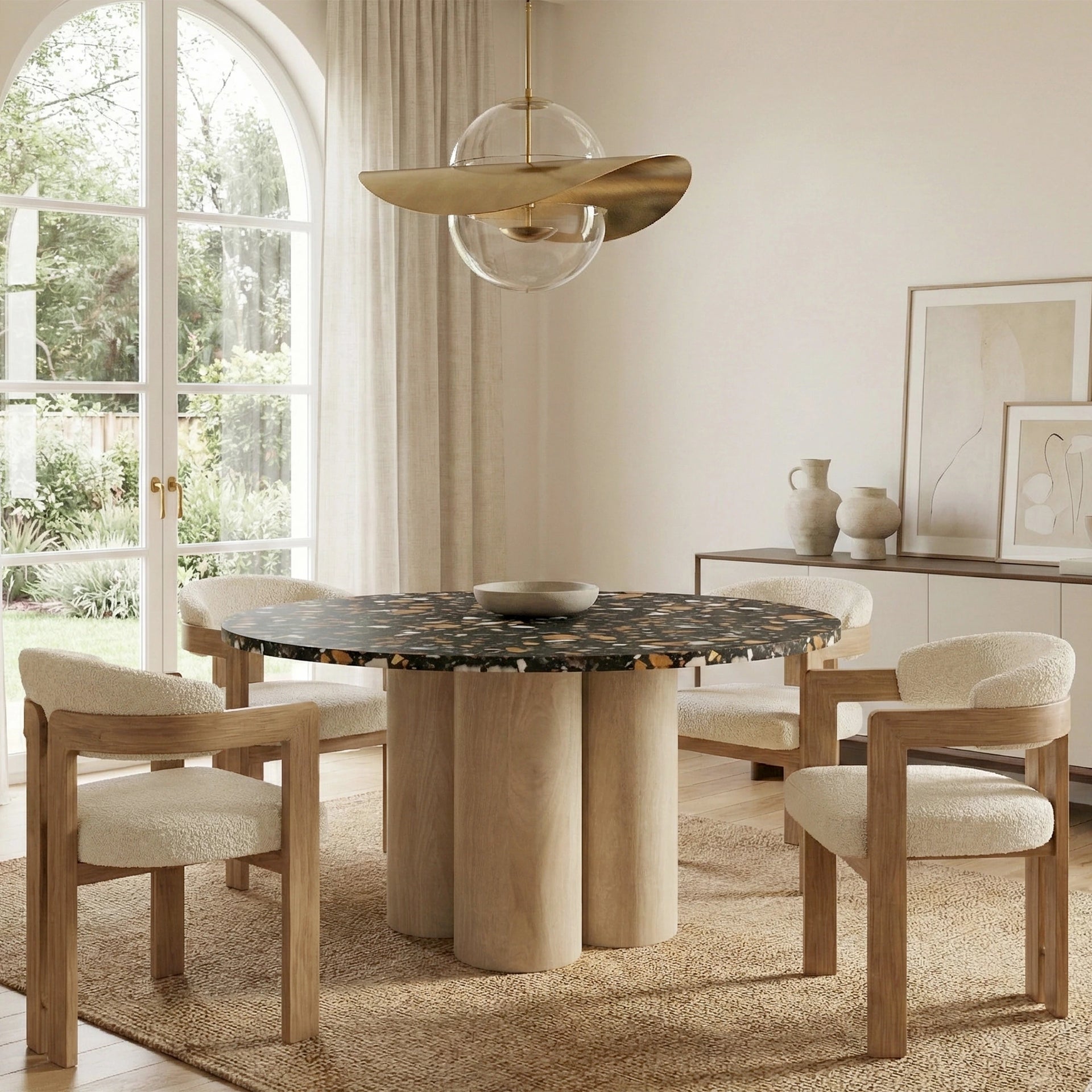 Aspen Duo Dining Table with Marble Top