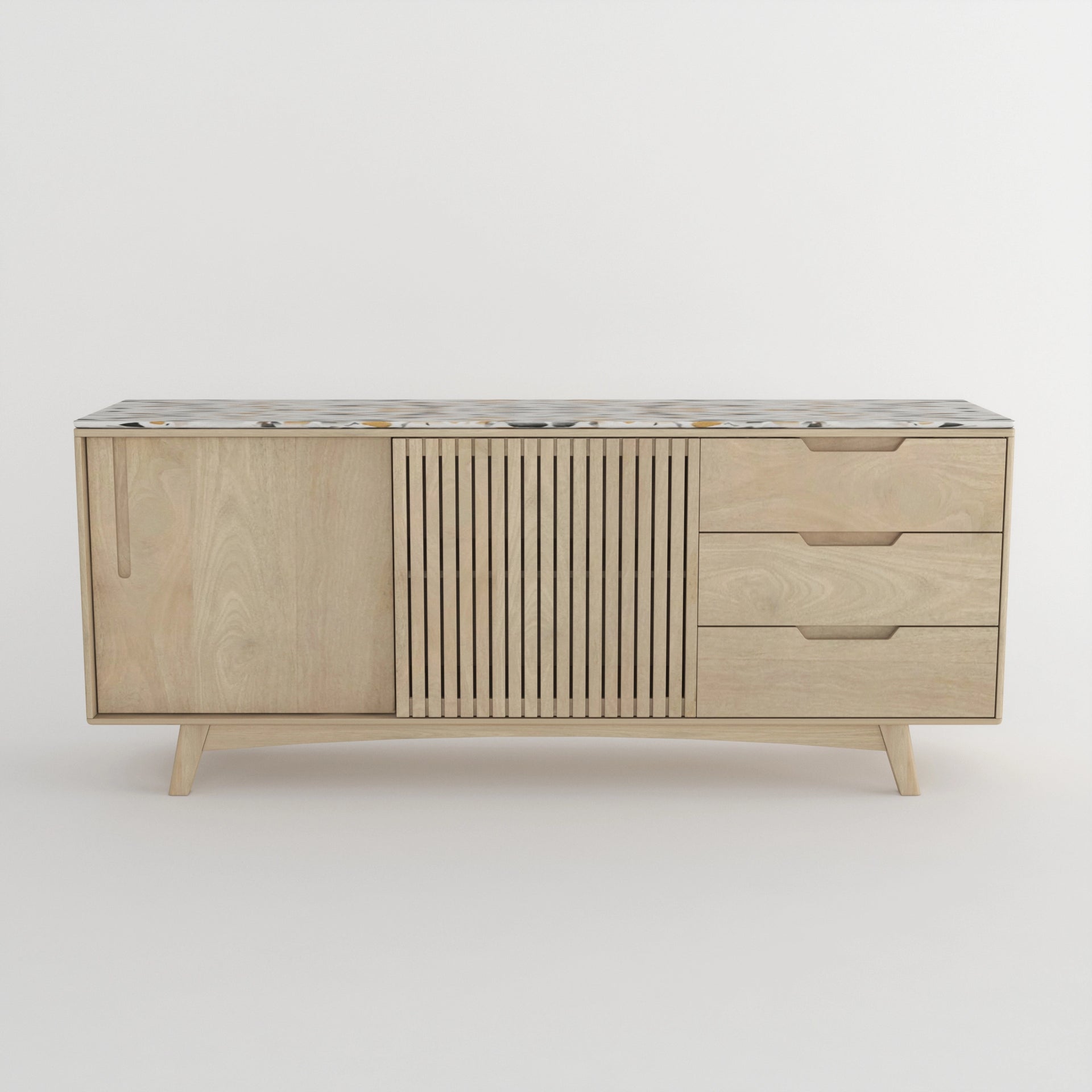 Aurelle Stonecrest Cabinet with Natural Finish