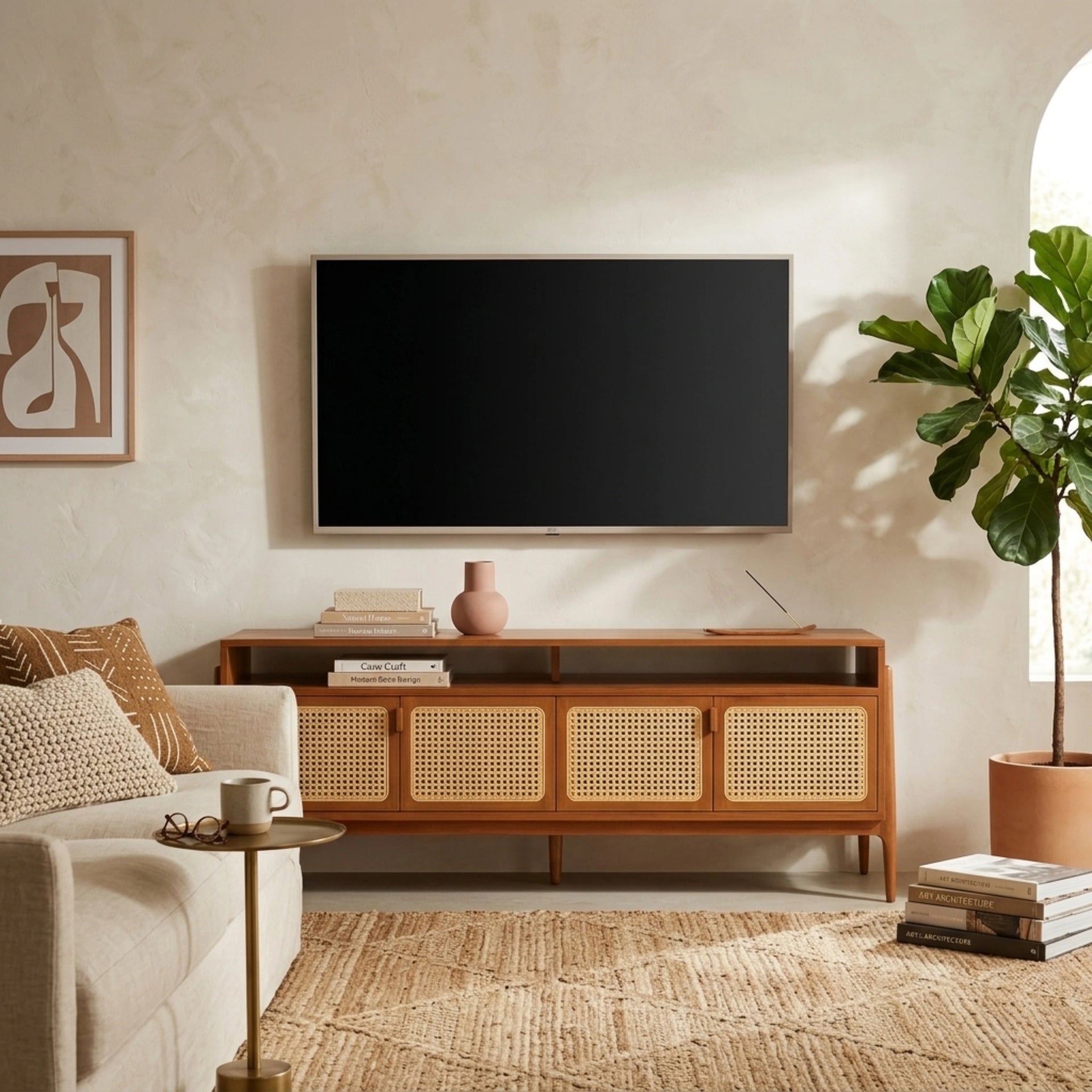 Sutra Cane TV Unit