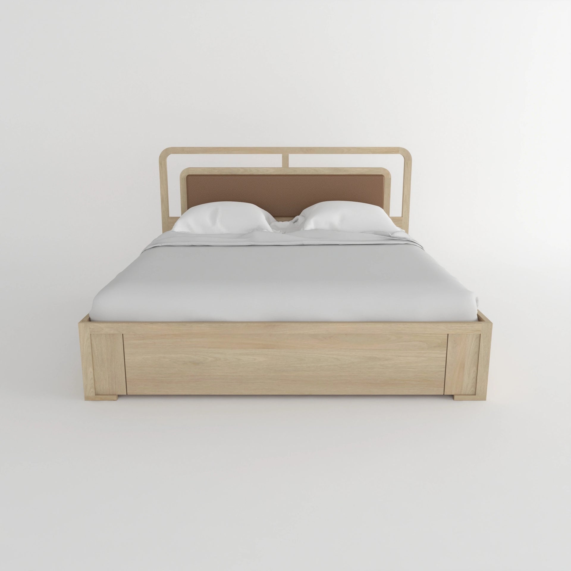 Valentino Wooden King Size Storage Bed - Natural Finish