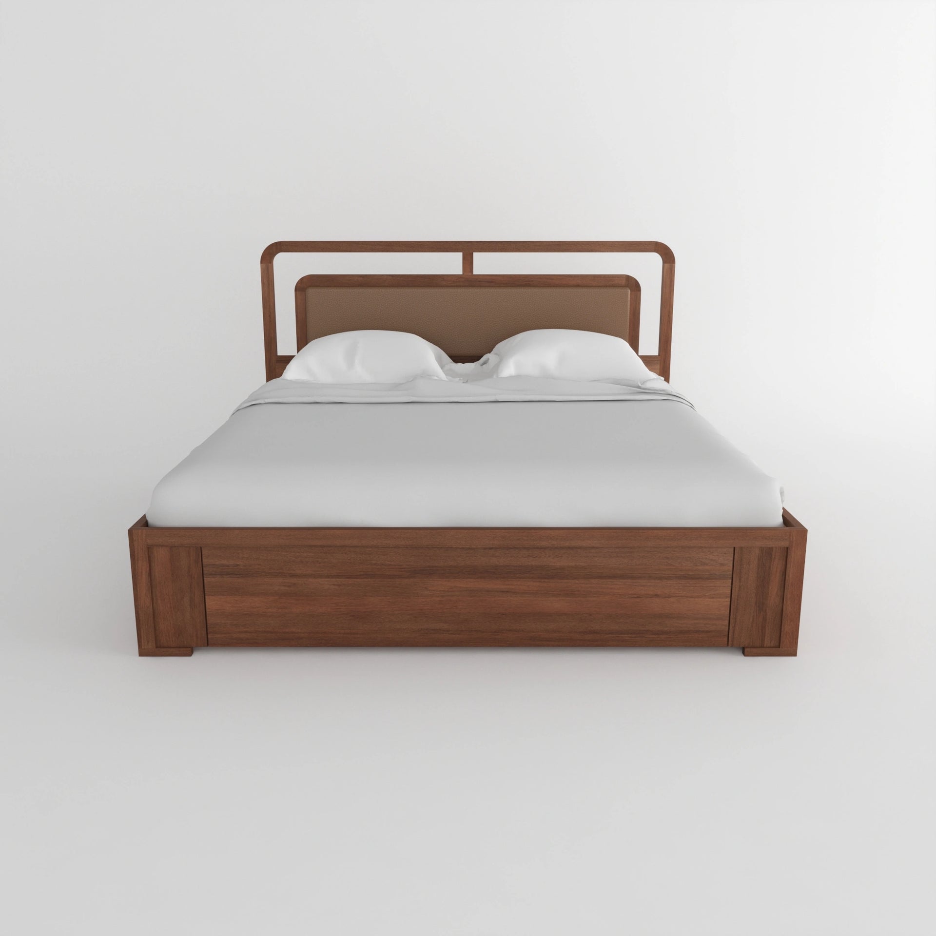 Valentino Wooden Storage Bed - Walnut Finish