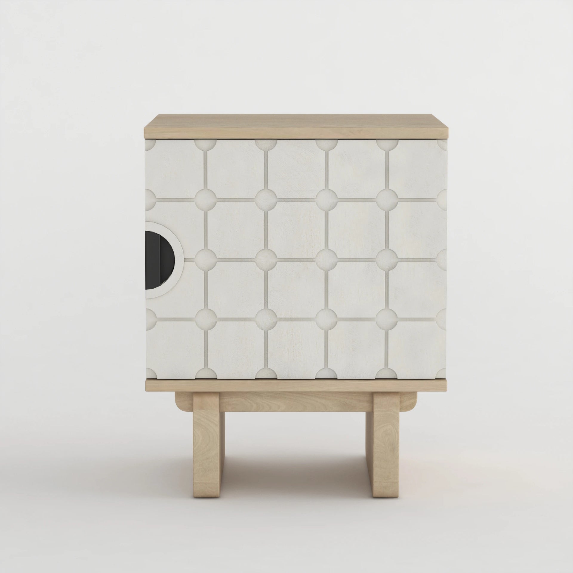 Linea Grid Bedside Table (Natural Finish)