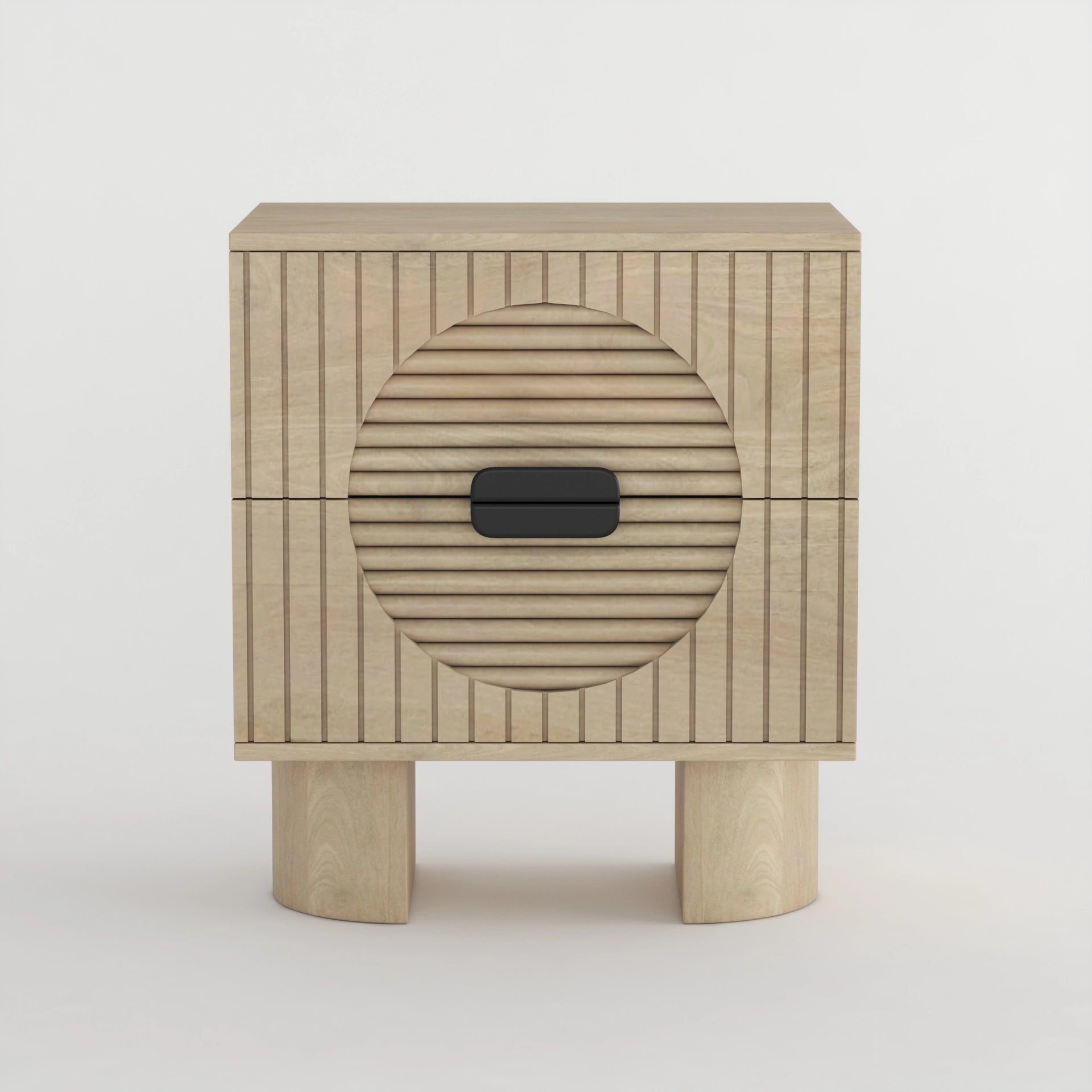 Solara Circle Bedside Table (Natural Finish)