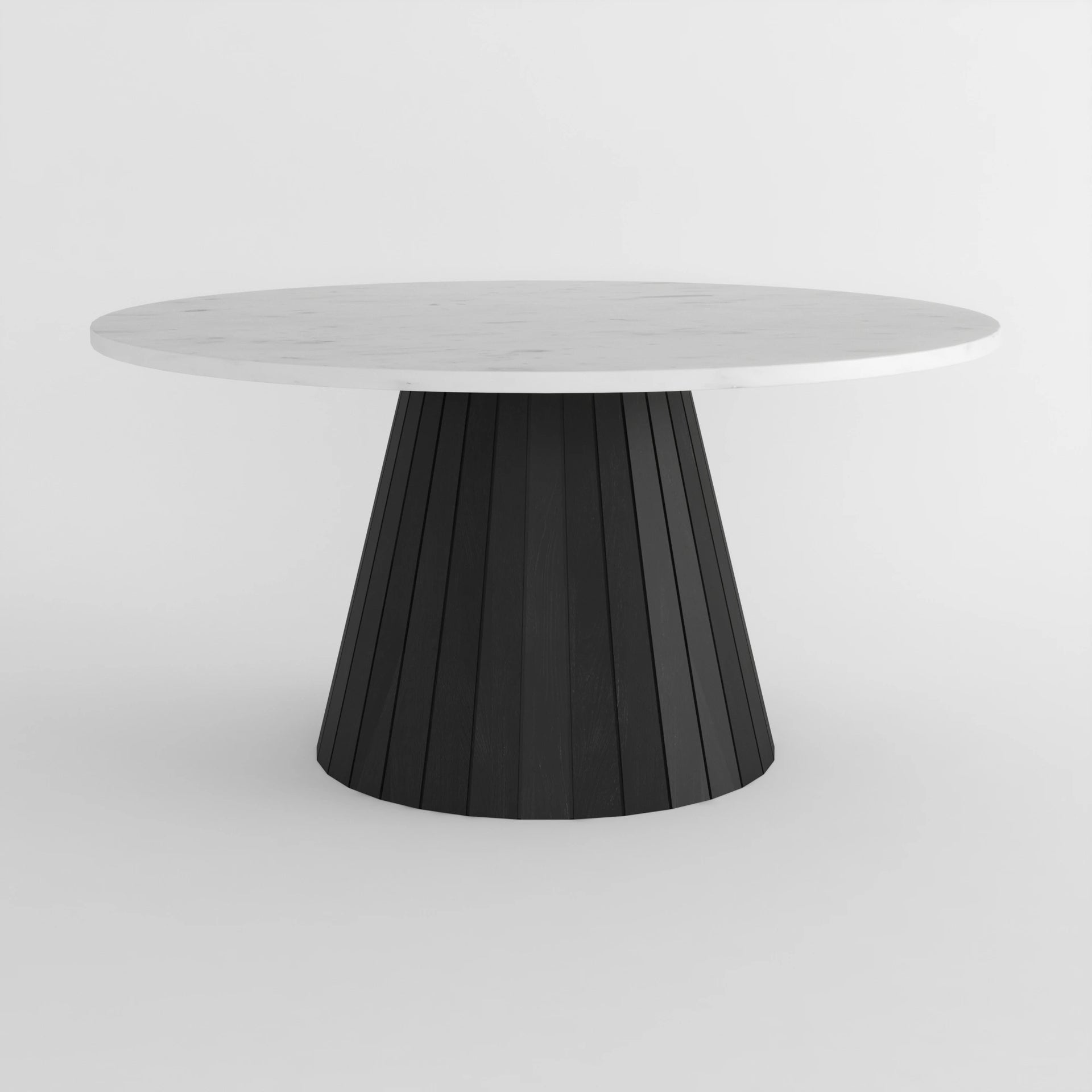 Obsidian Arch 6 Seater Dining Table with Marble Top - Black