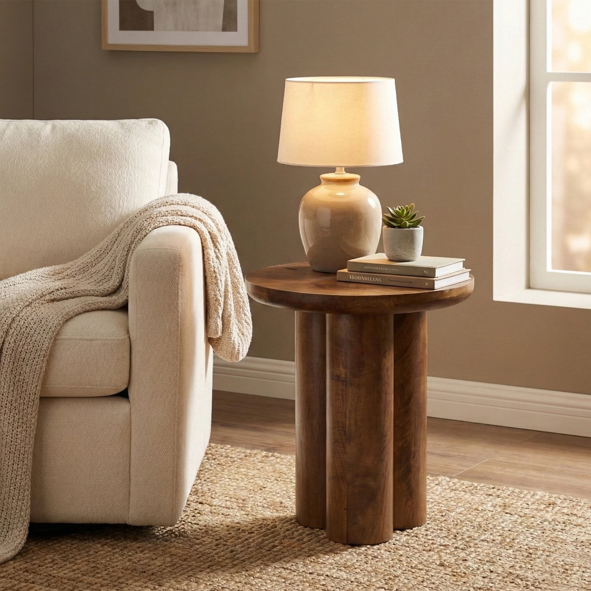 Walnut Crest Side Table