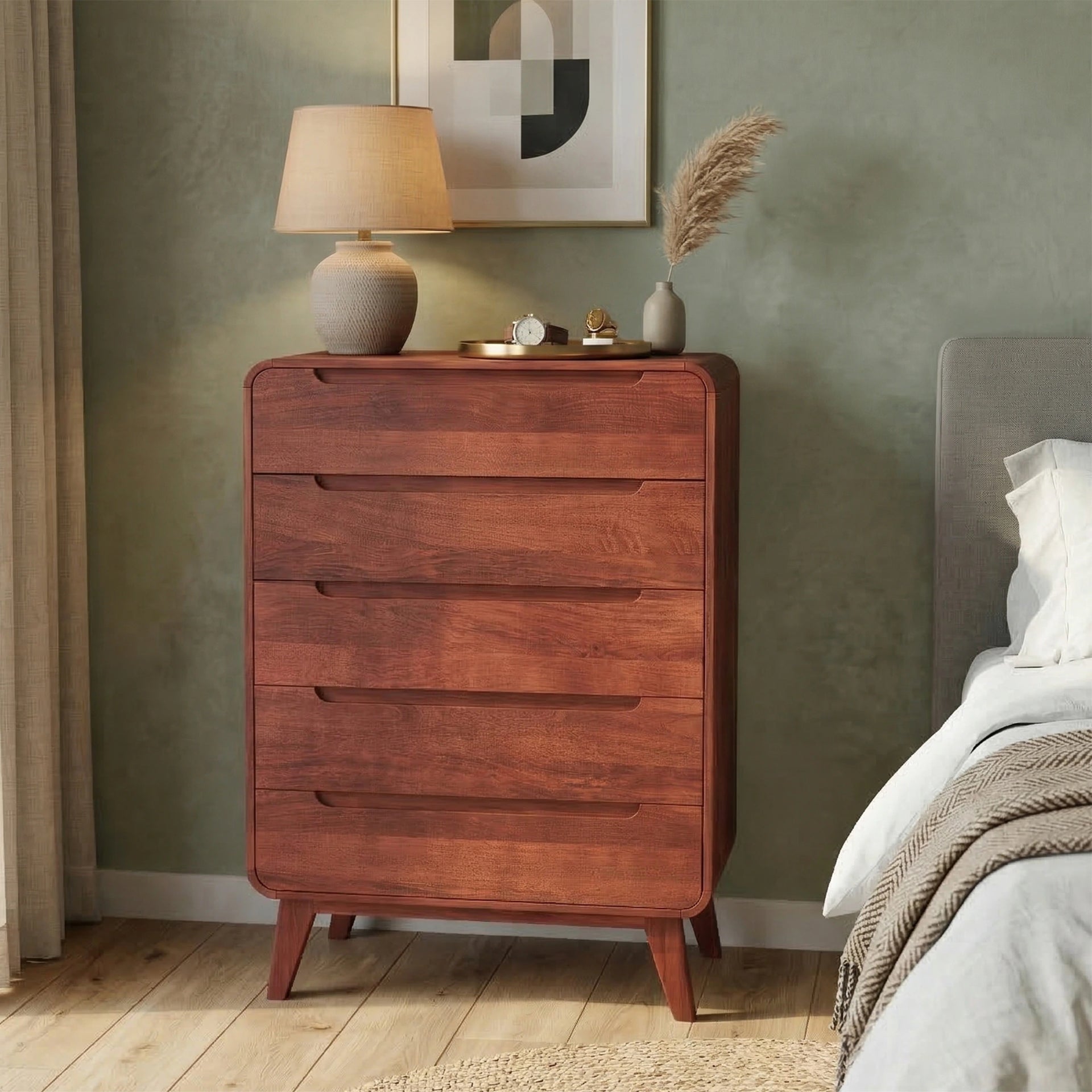 Aster Walnut Tall Chest of Drawers