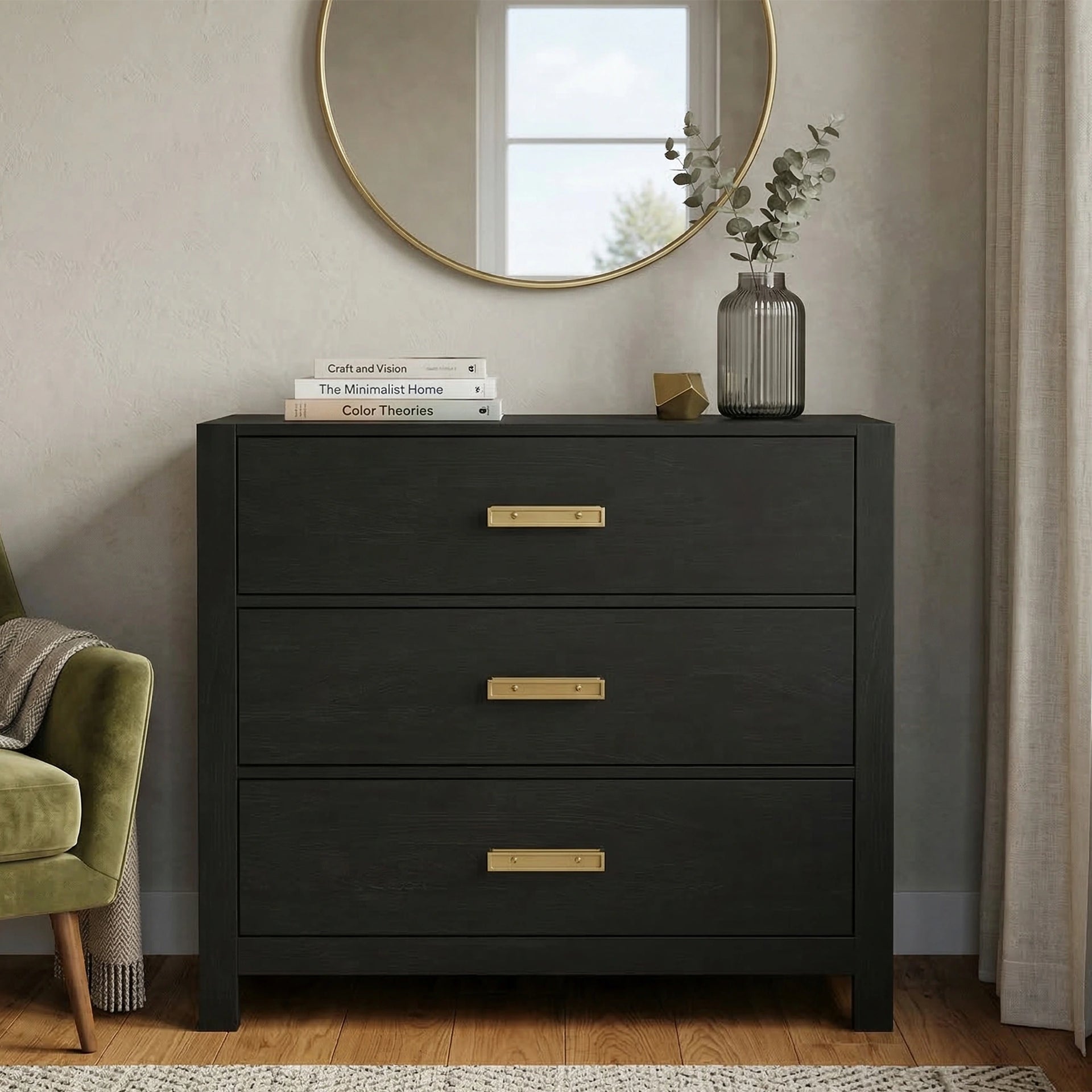 Milan Black Storage Chest Of Drawers