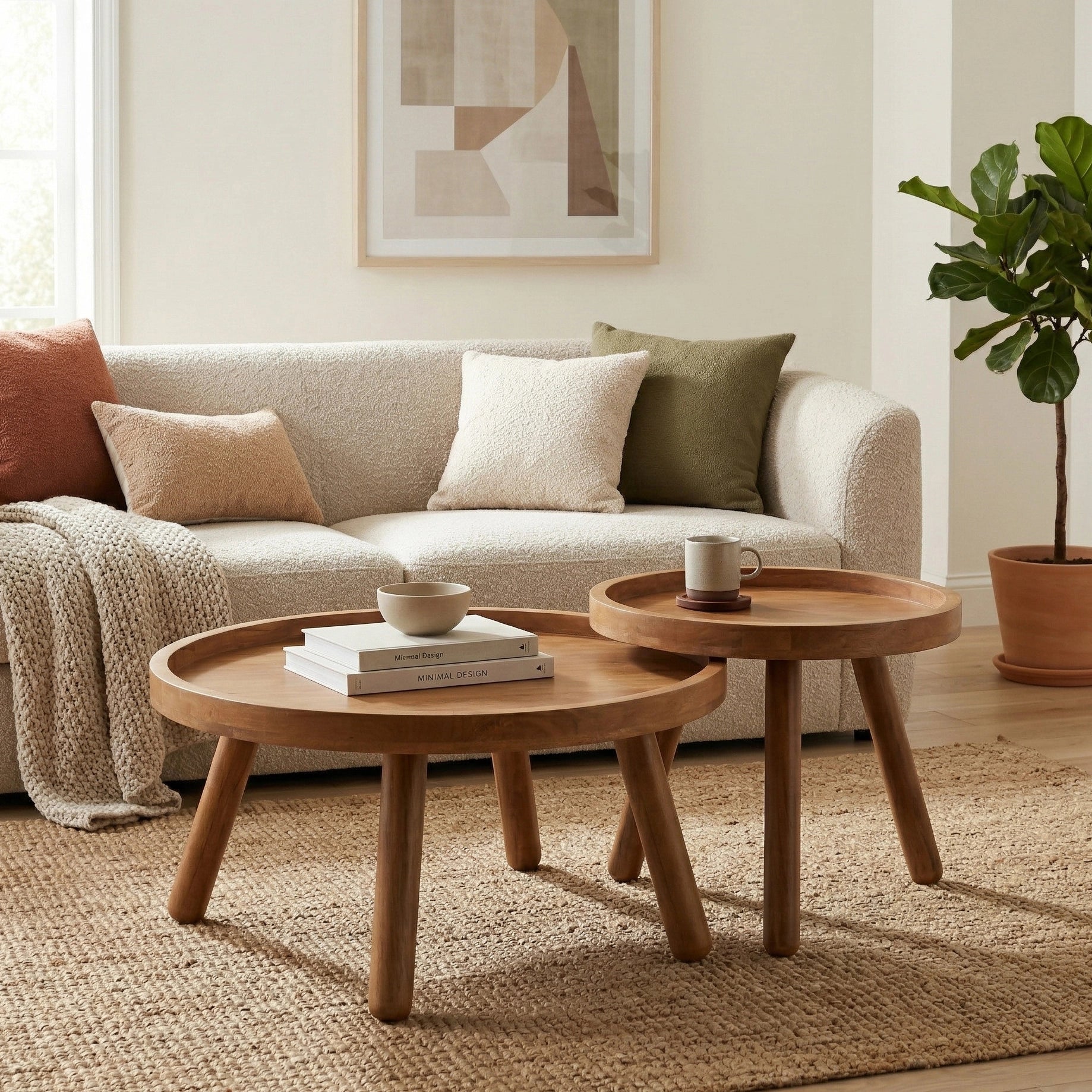 Hudson Wooden Coffee Table Set of 2