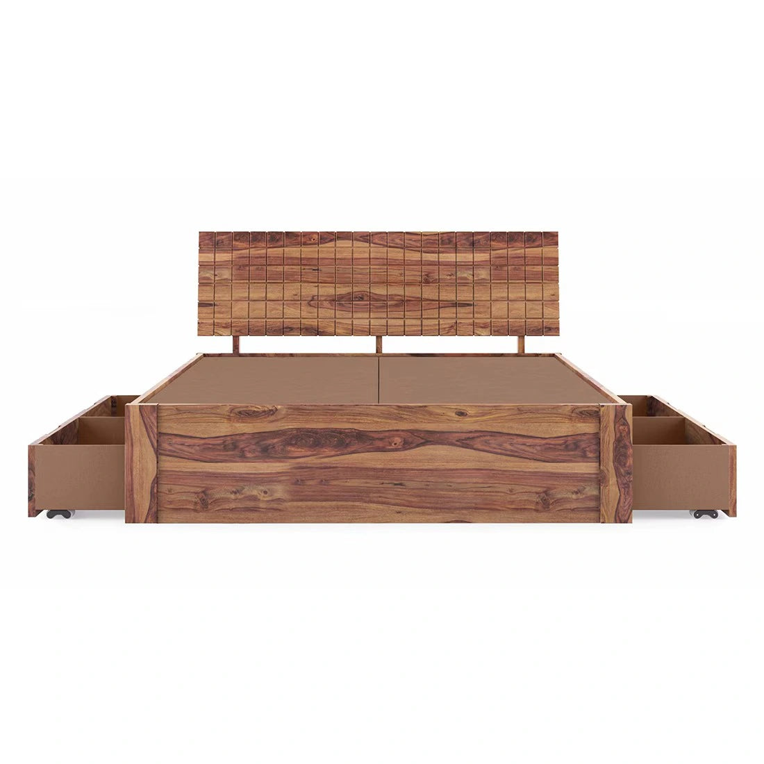Rustica Grid Panel Storage Bed (Queen Size)