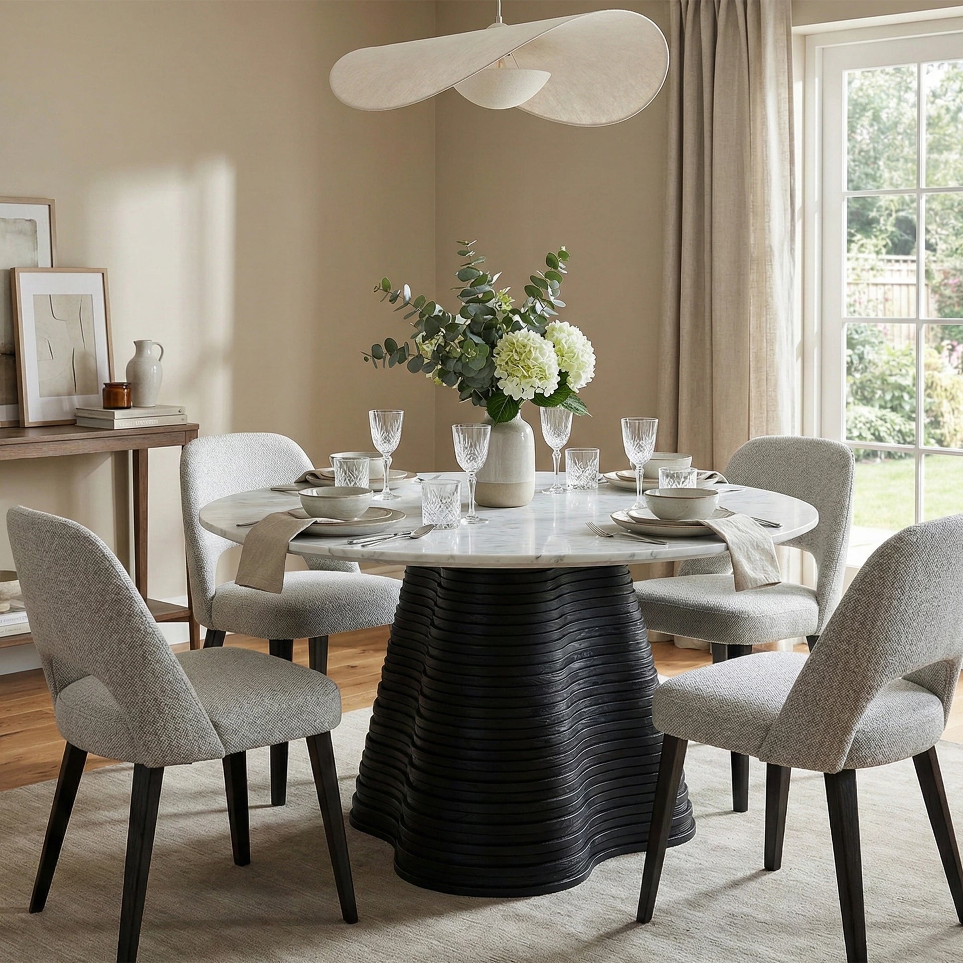 Eclipse Dining Table with Marble Top