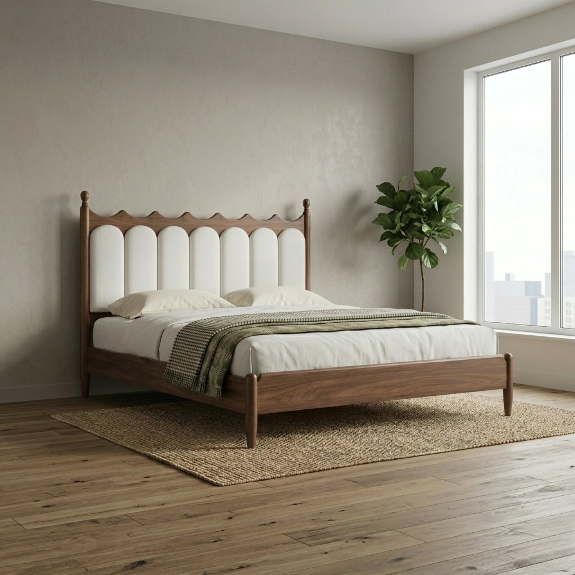 Valdora Crest Upholstered Bed (Queen Size)