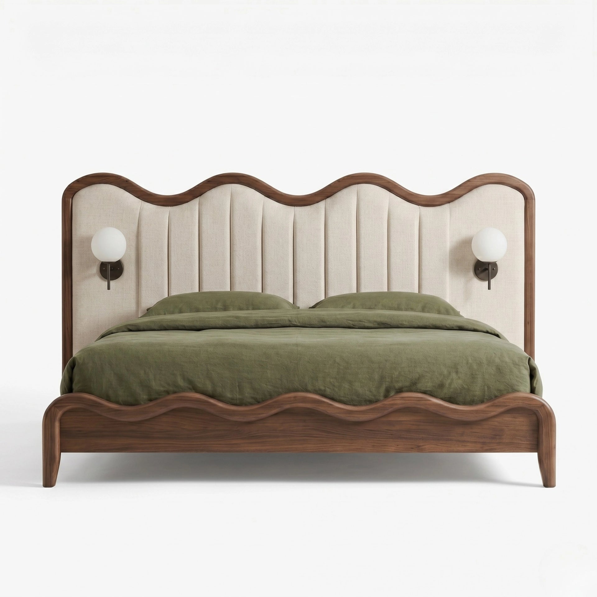 Avelisse Wave Upholstered Bed (Queen Size)