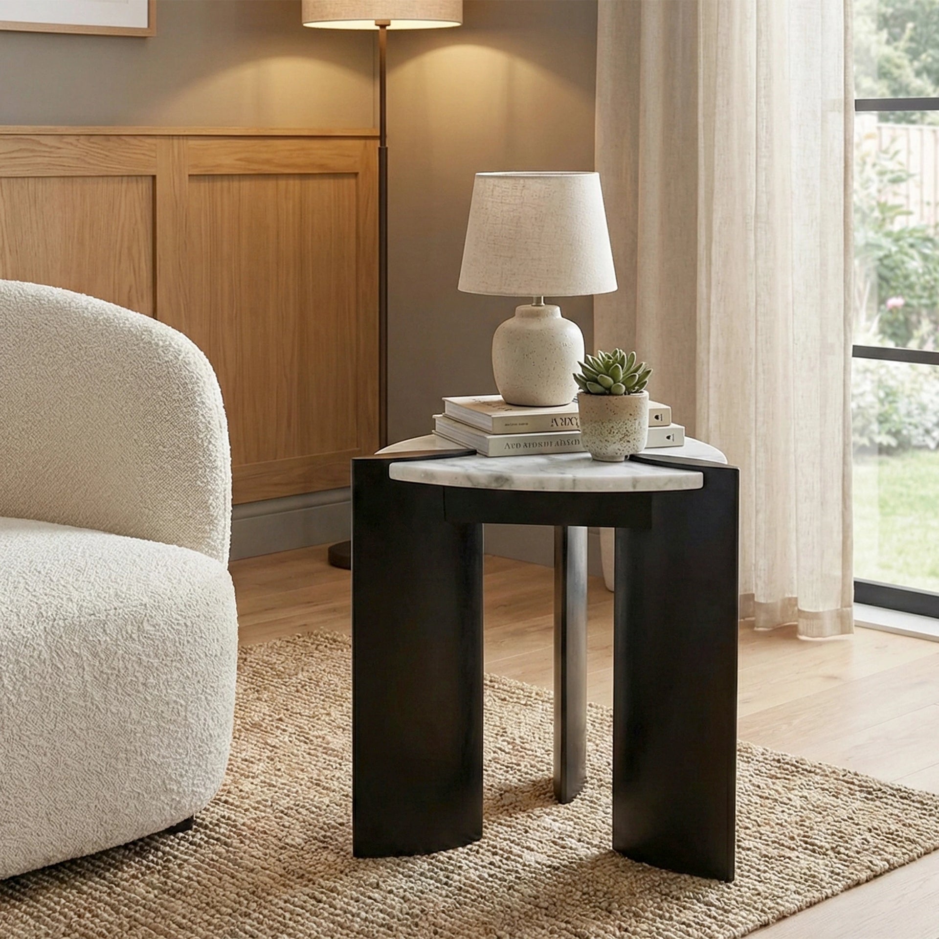 Eclipse Accent Table with Wooden Legs