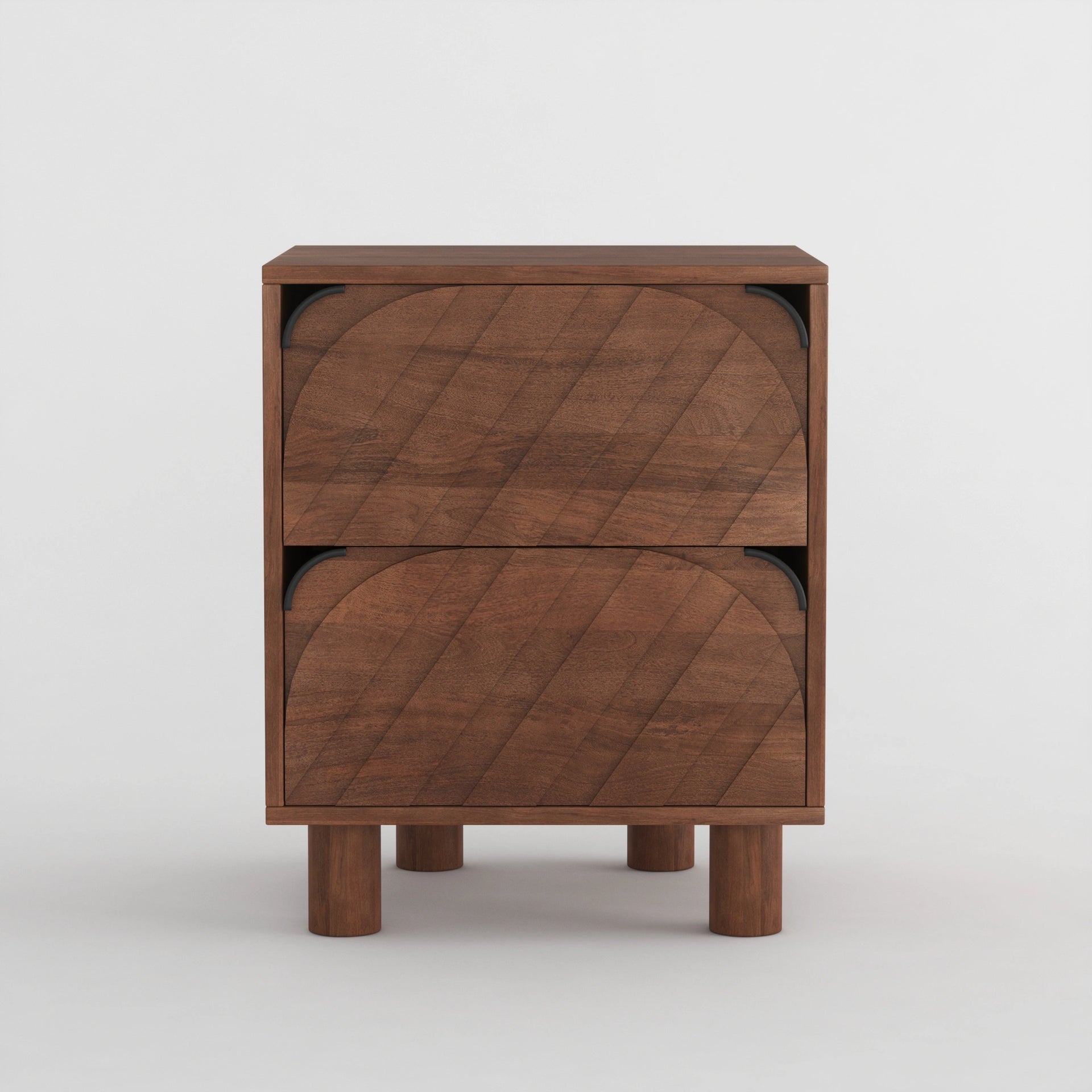 Linea Arch Bedside Table (Walnut Finish)