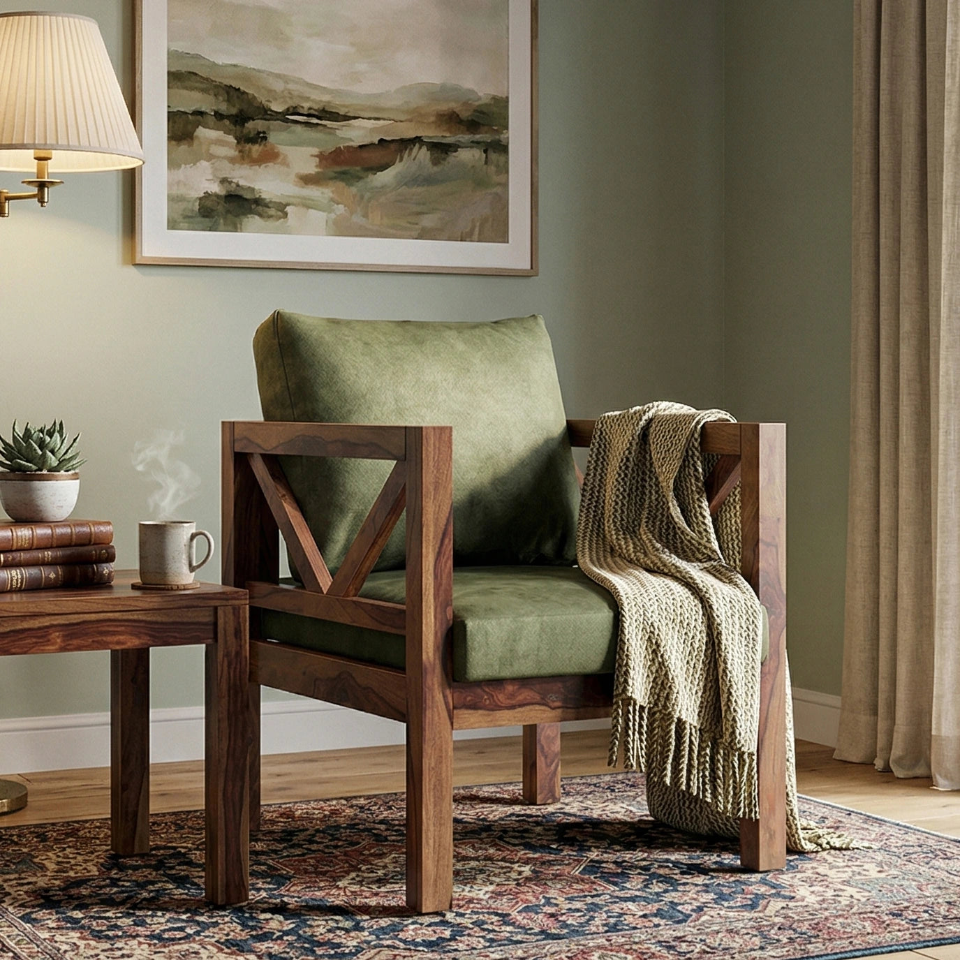 Rovelle Heritage Accent Chair - Green
