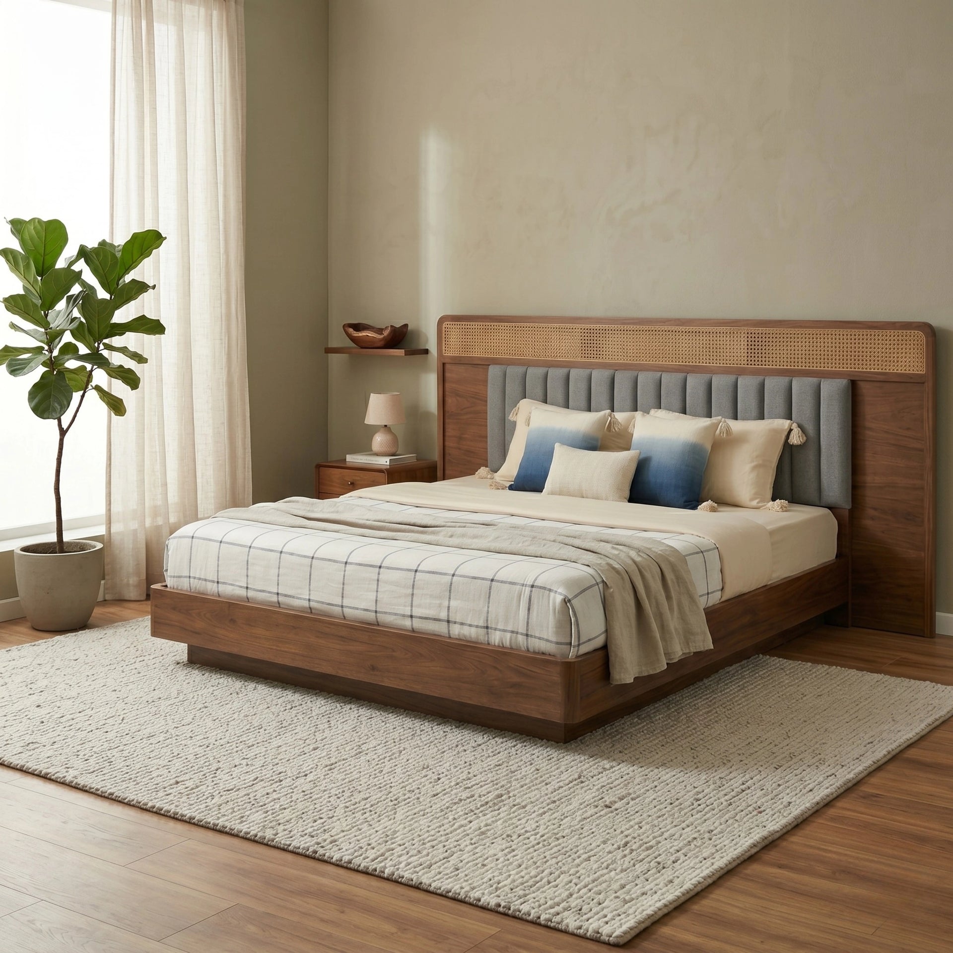 Nivasa Rattan King Size Bed