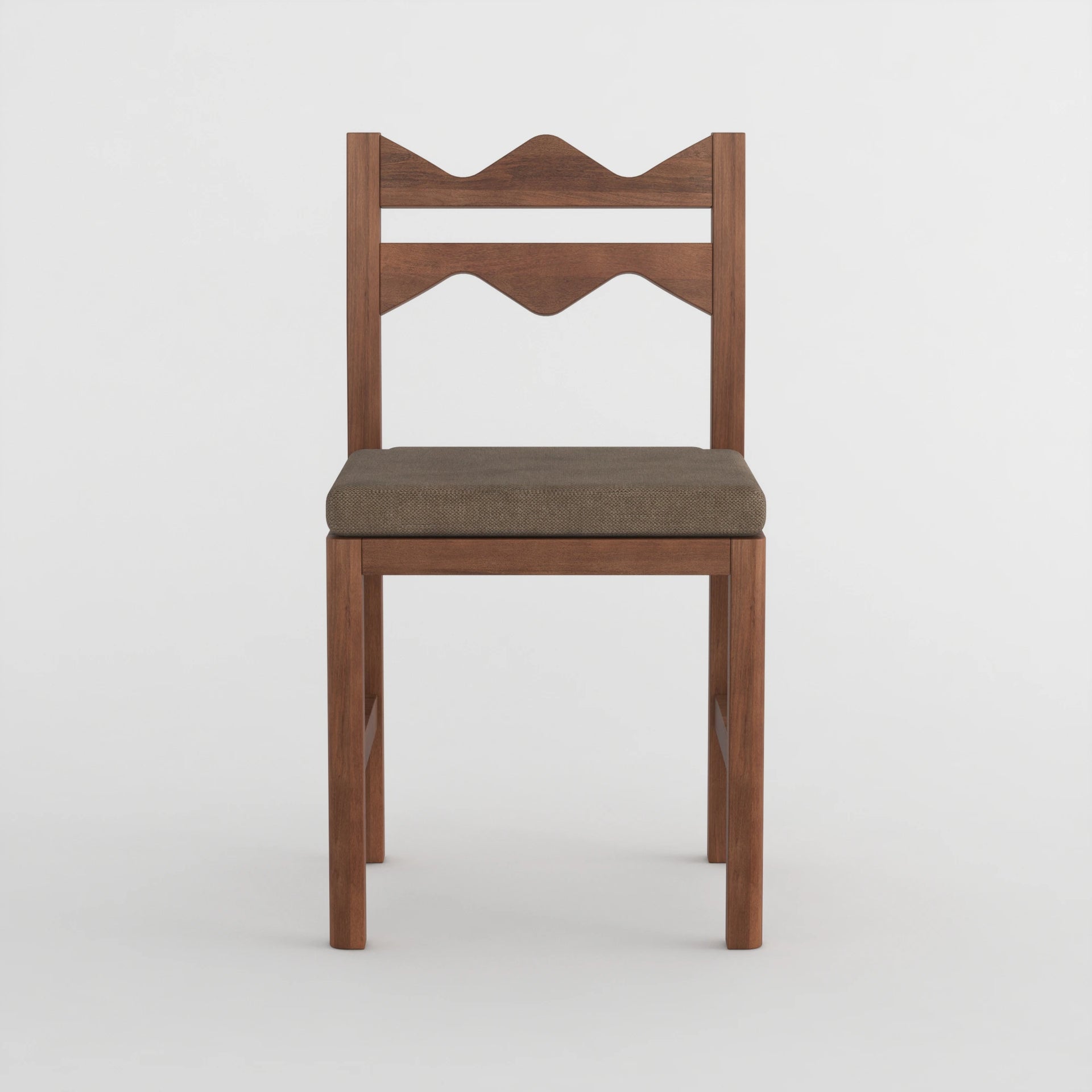 Elowen Wave Dining Chair (Walnut Finish)