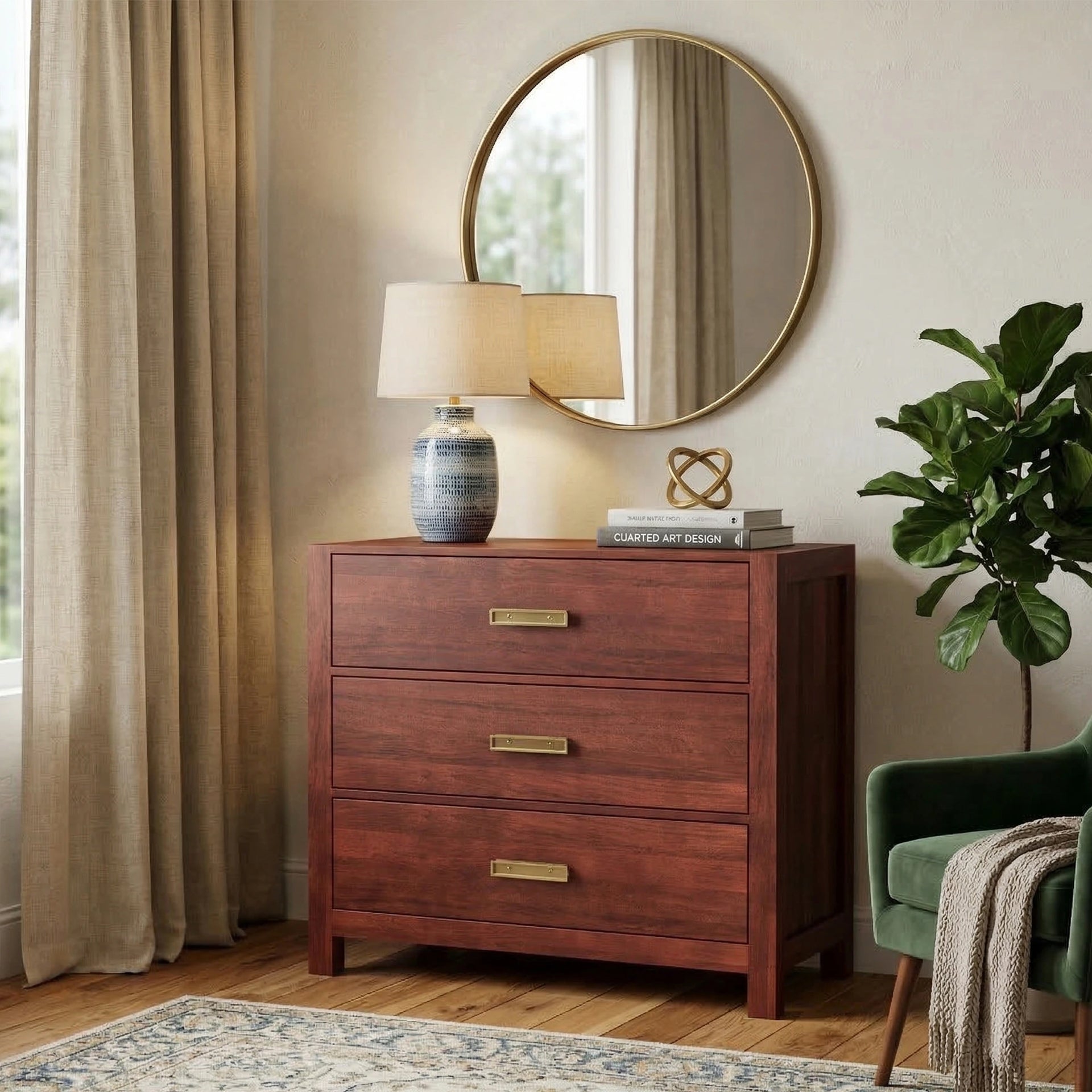 Milan Walnut Storage Chest Of Drawers