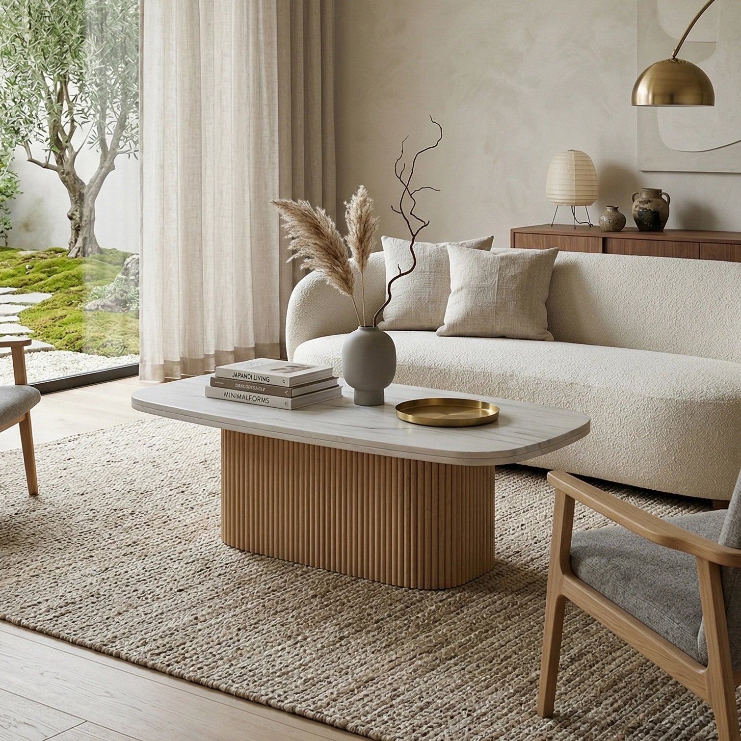 Bauhaus Wooden Marble Coffee Table